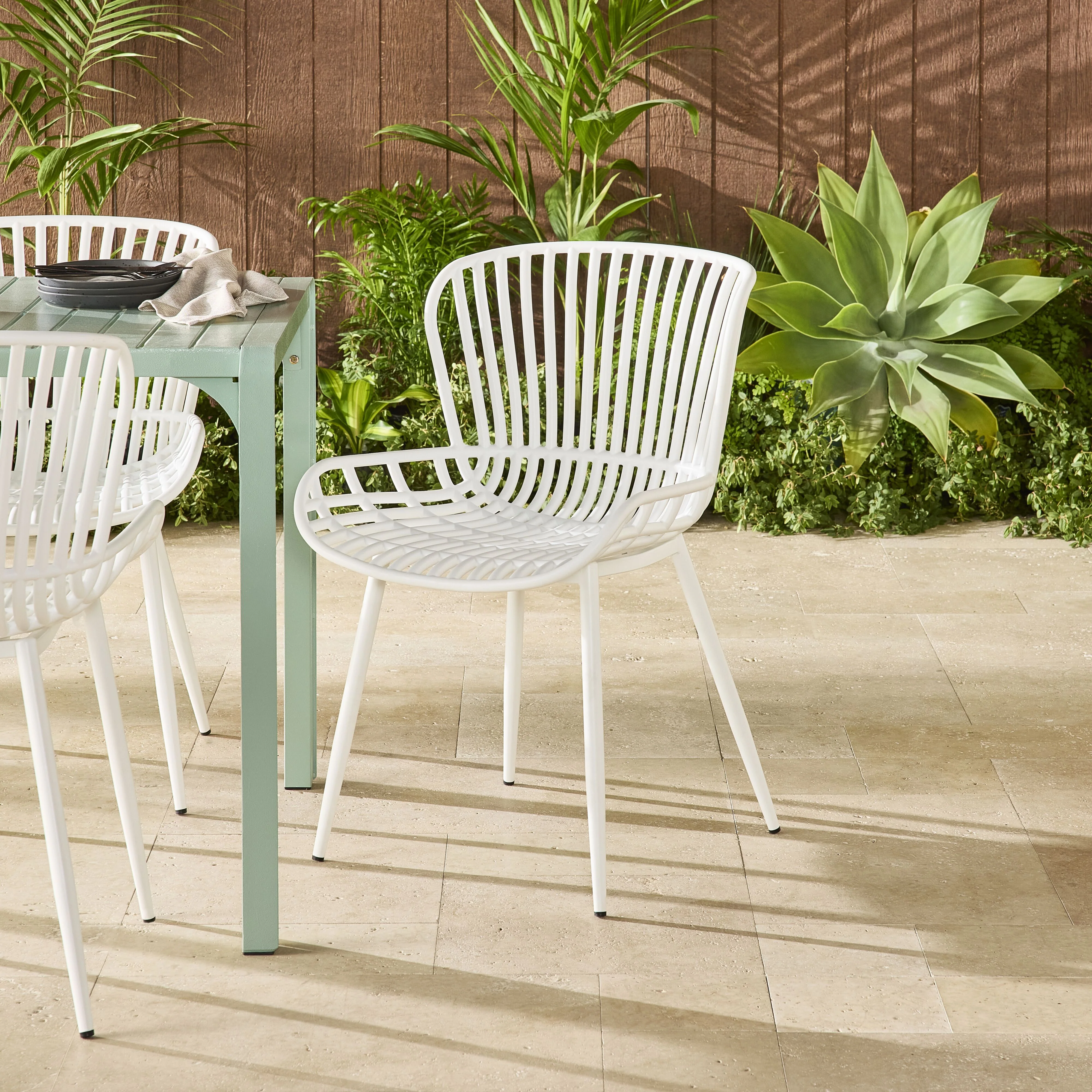 Lini Outdoor Dining Chair White - Image 9