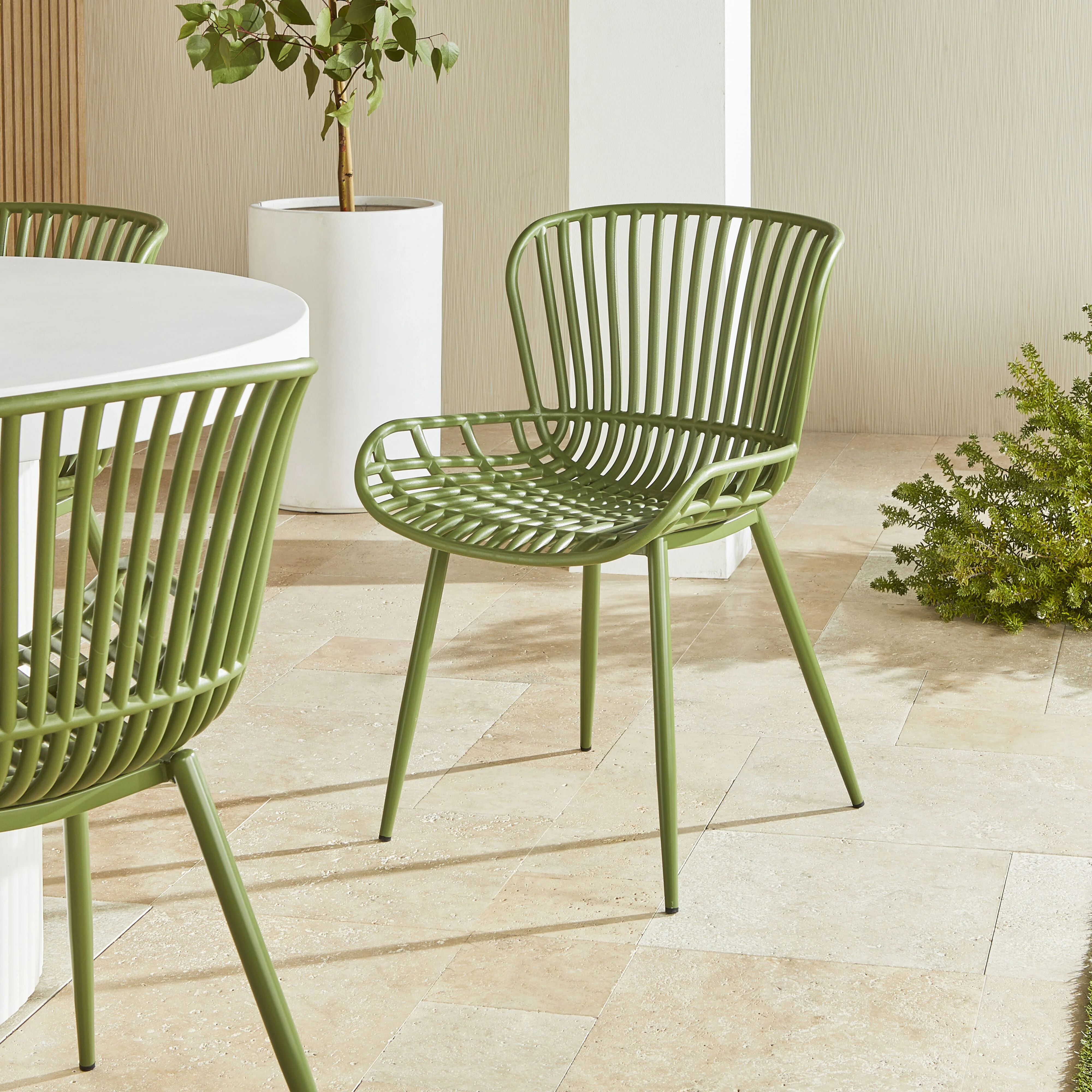 Lini Outdoor Dining Chair Khaki Green - Image 11