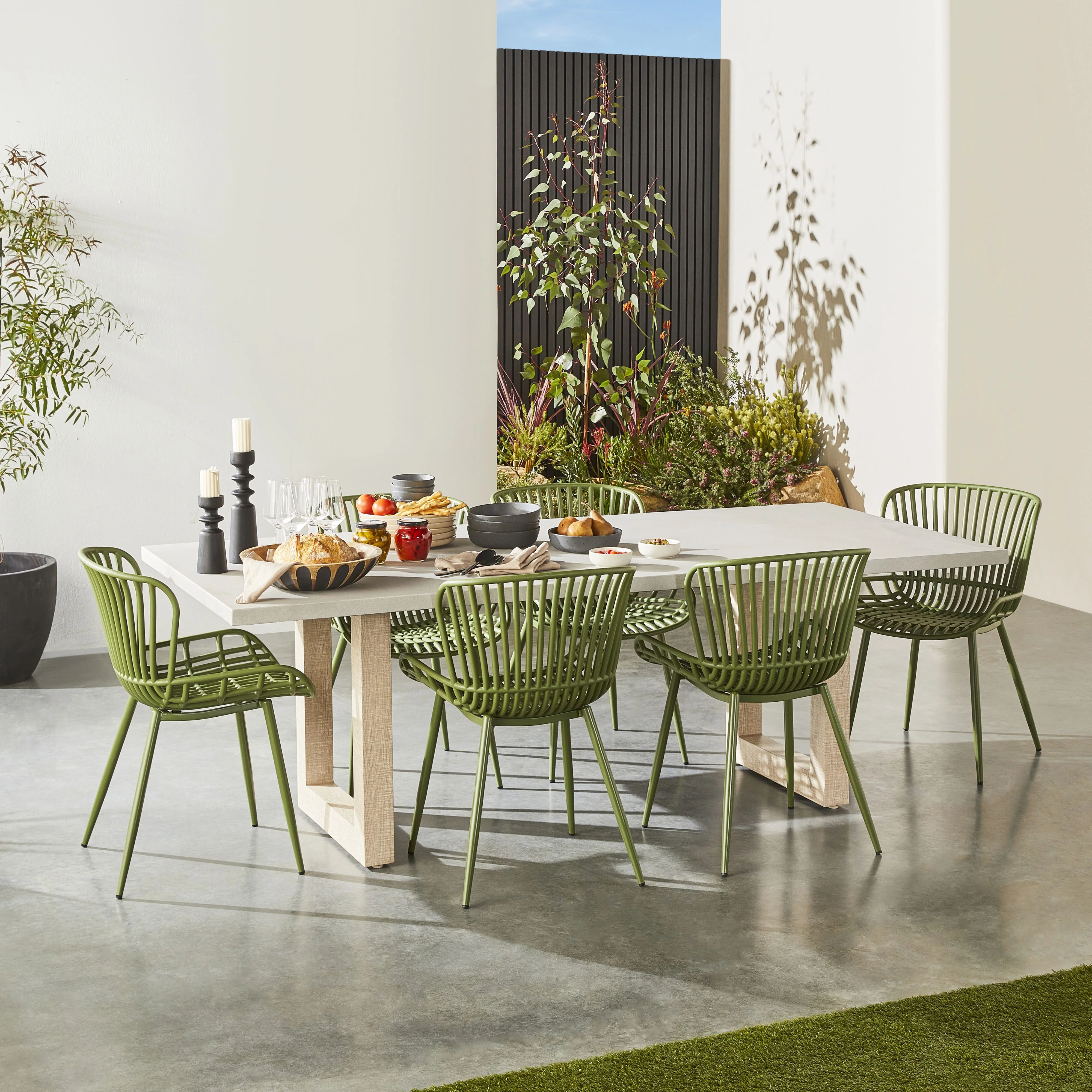 Lini Outdoor Dining Chair Khaki Green - Image 6