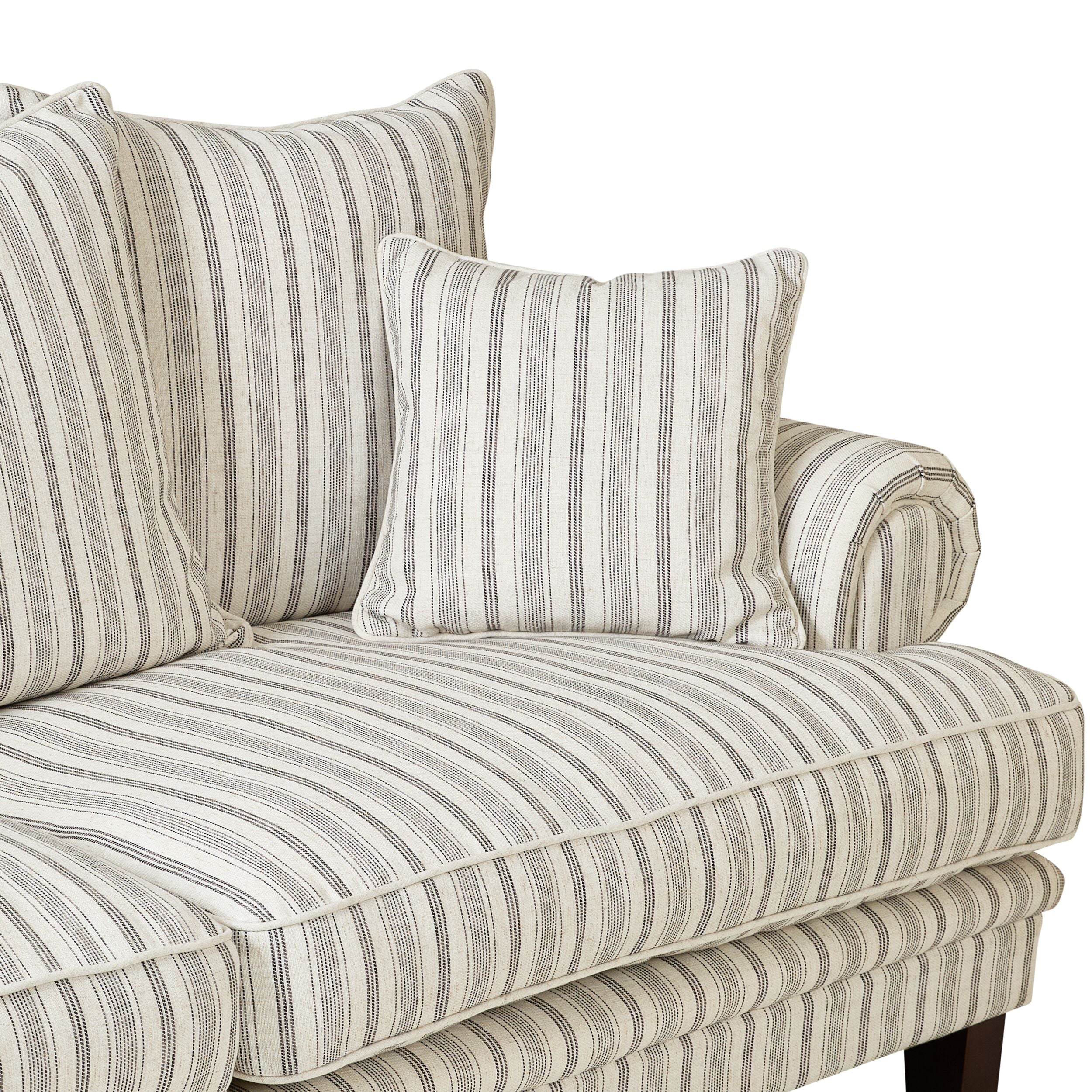 Lisette 2.5 Seater Sofa Linen Stripe - Image 2