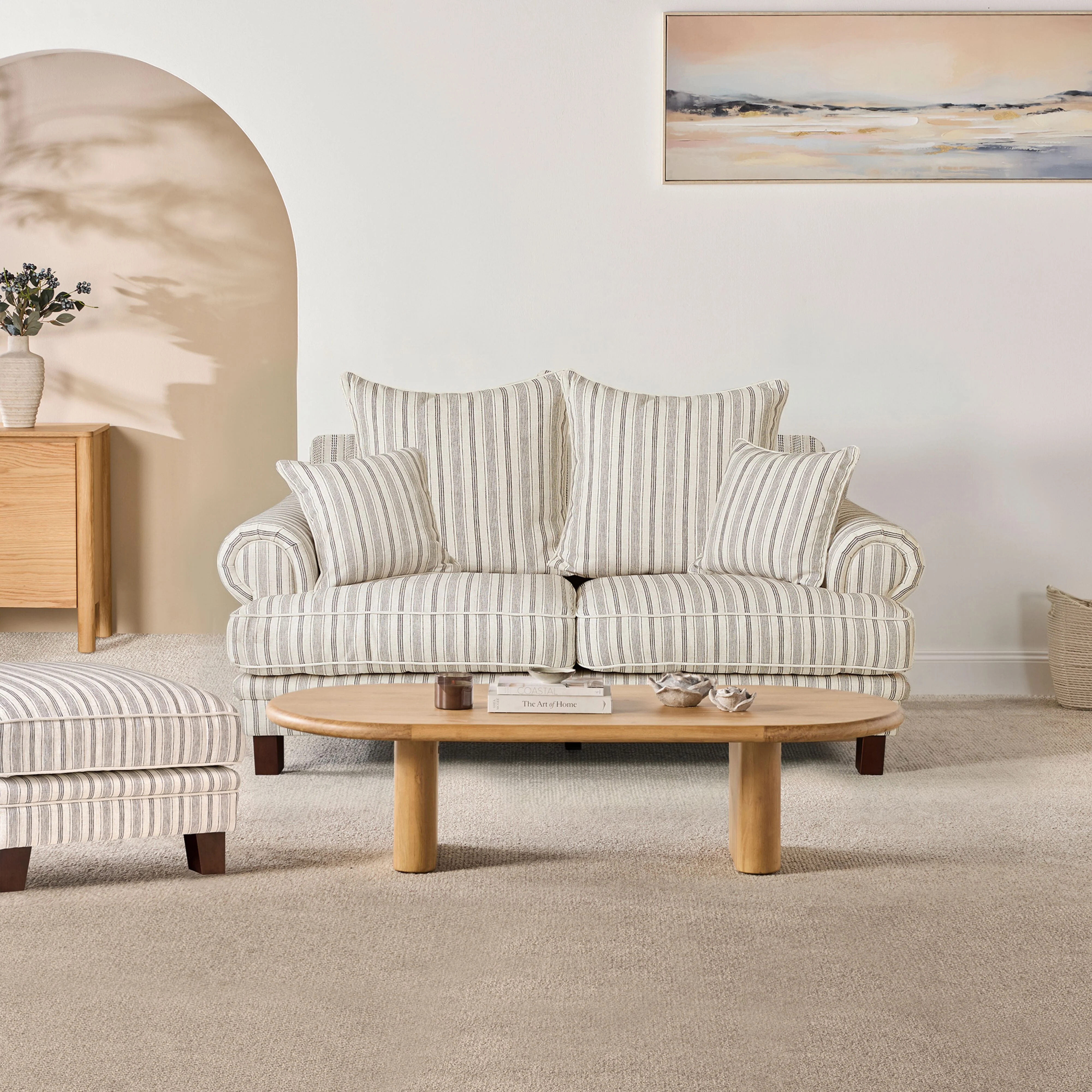 Lisette 2.5 Seater Sofa Linen Stripe - Image 6