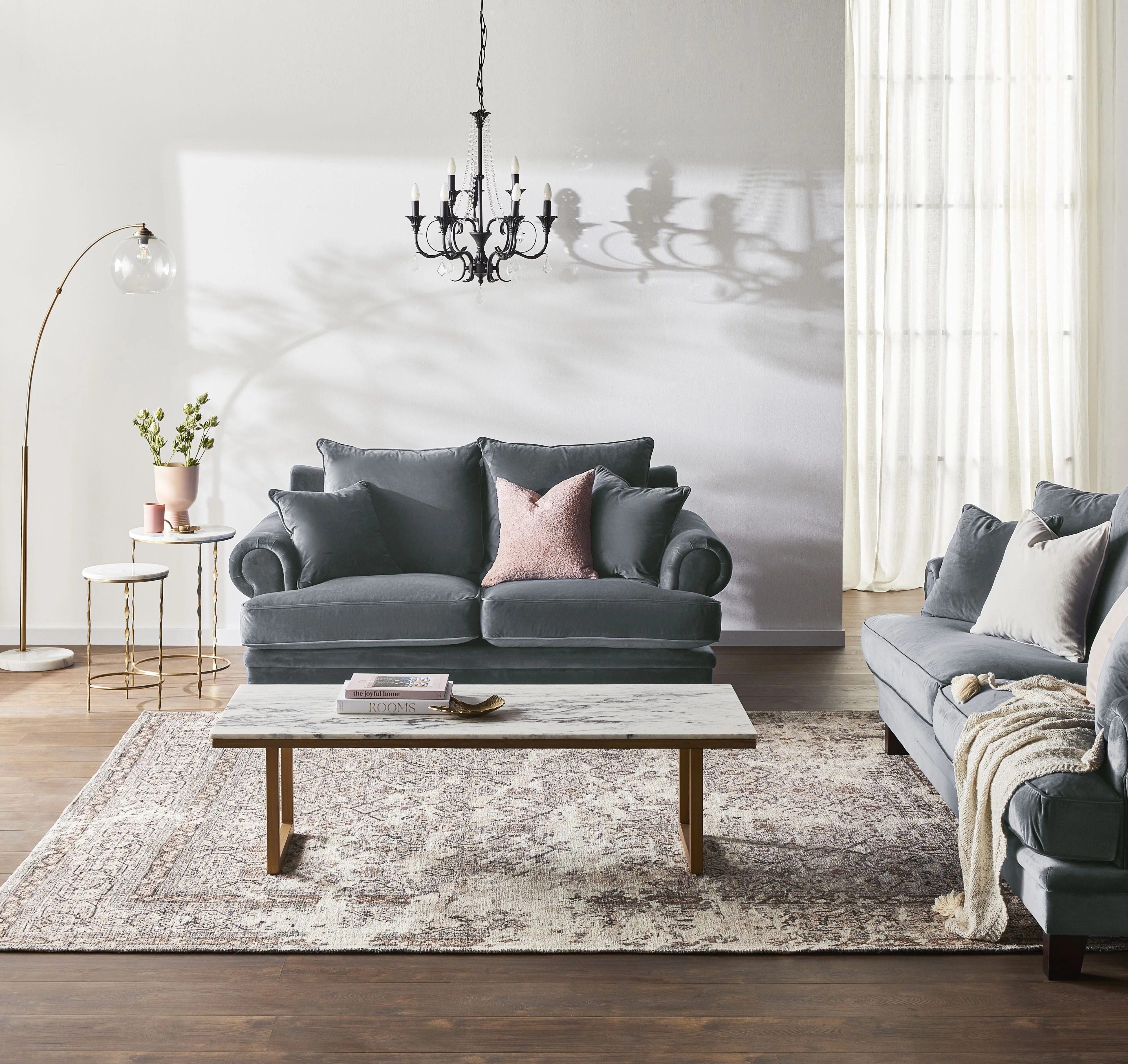 Lisette 2.5 Seater Velvet Sofa Aura Storm - Image 6