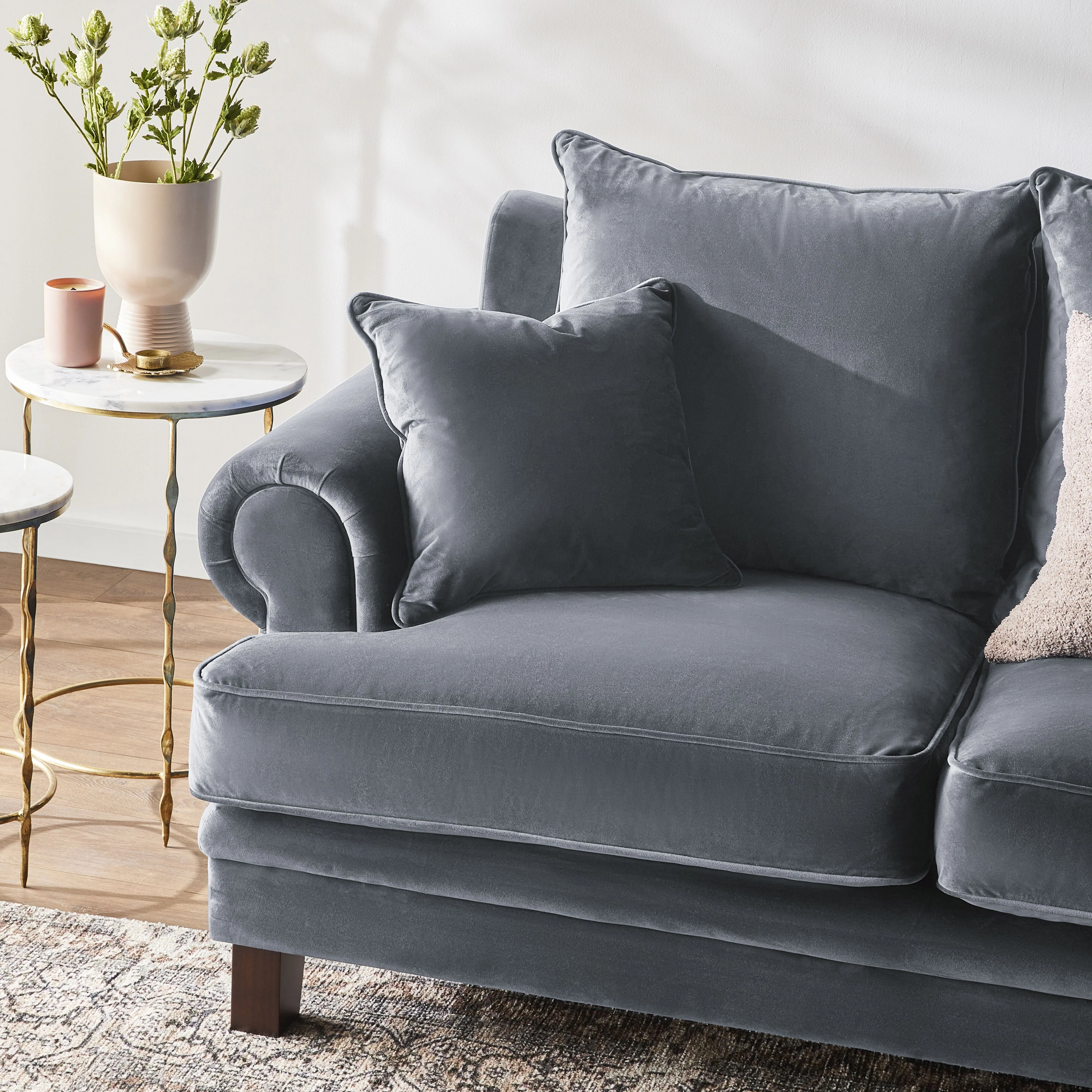 Lisette 2.5 Seater Velvet Sofa Aura Storm - Image 8