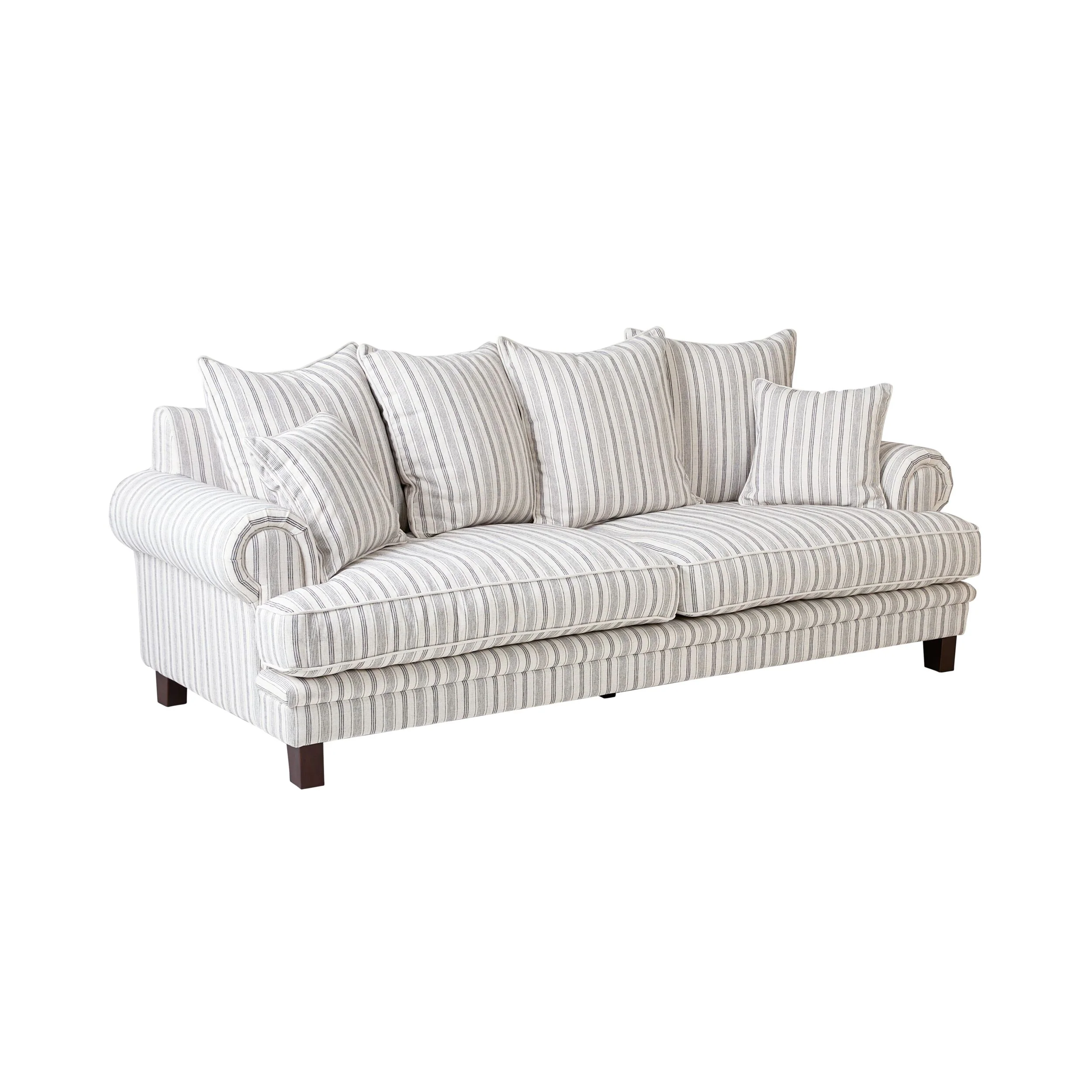 Lisette 3.5 Seater Deep Sofa Linen Stripe - Image 2