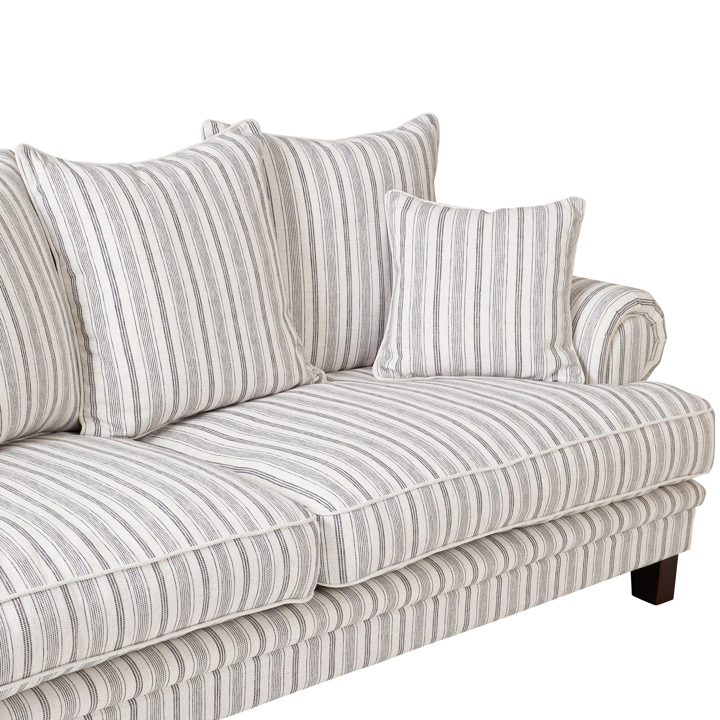Lisette 3.5 Seater Deep Sofa Linen Stripe - Image 5