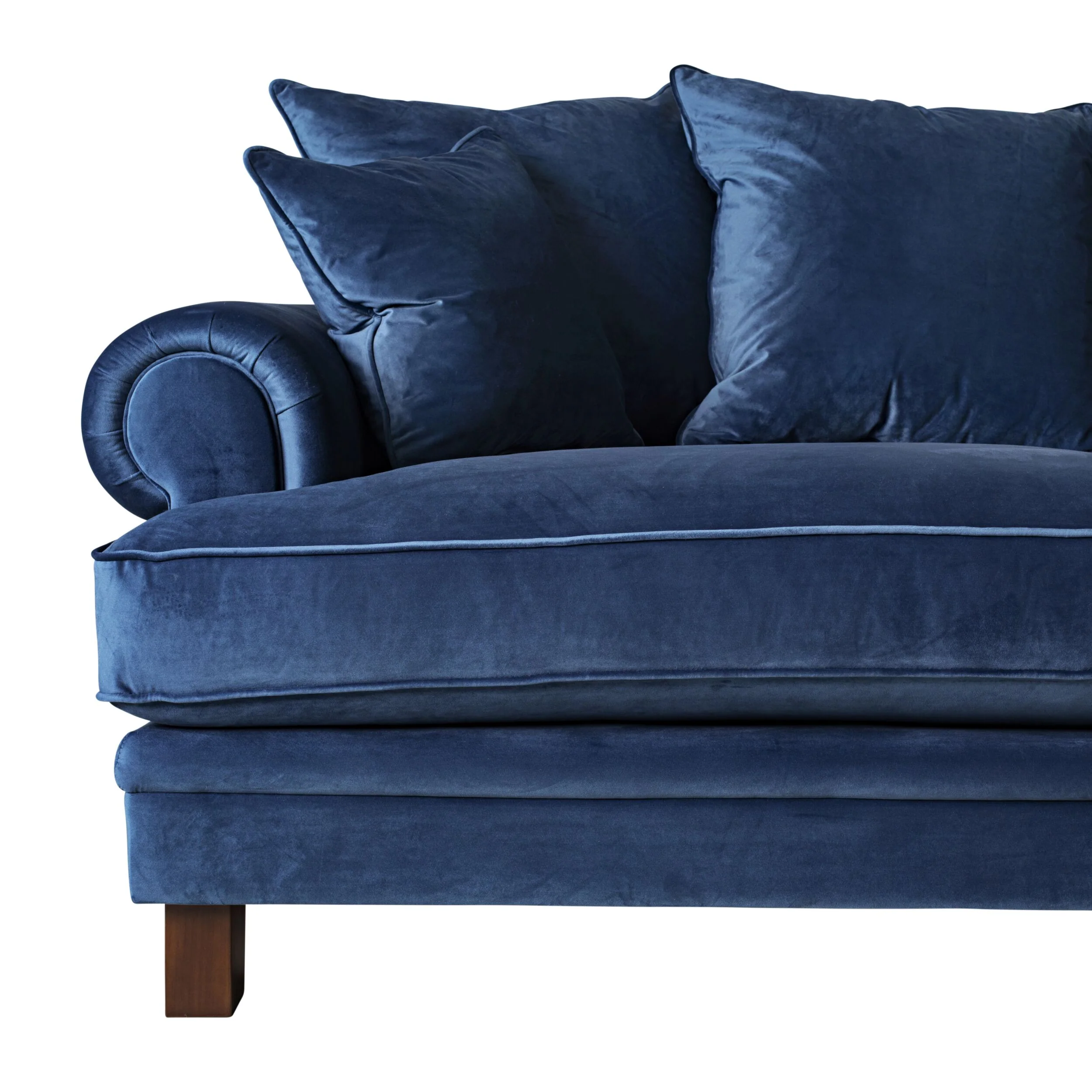 Lisette 3.5 Seater Velvet Deep Sofa Celeste Indigo - Image 5