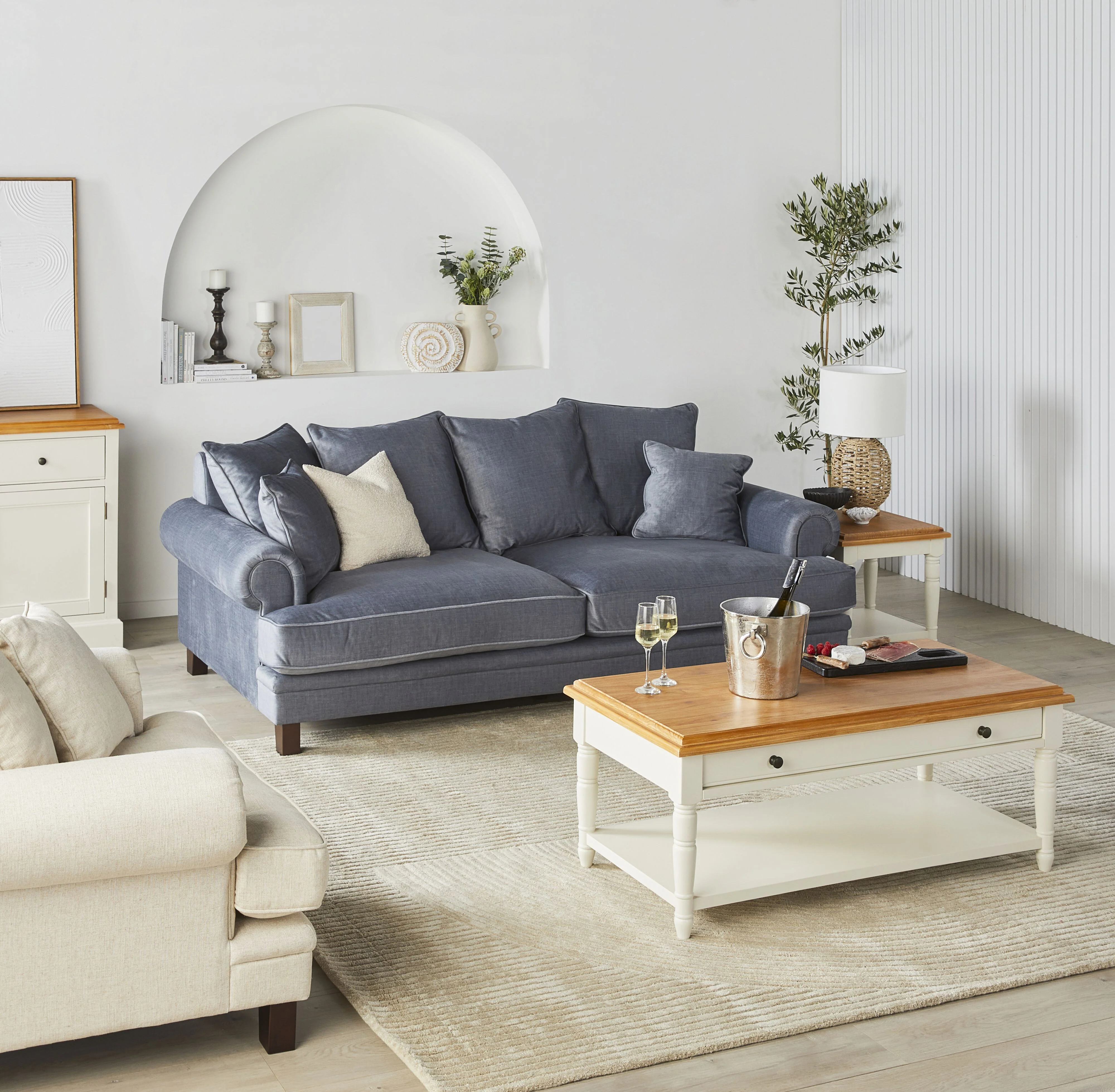 Lisette 3.5 Seater Velvet Deep Sofa Aura Storm - Image 7
