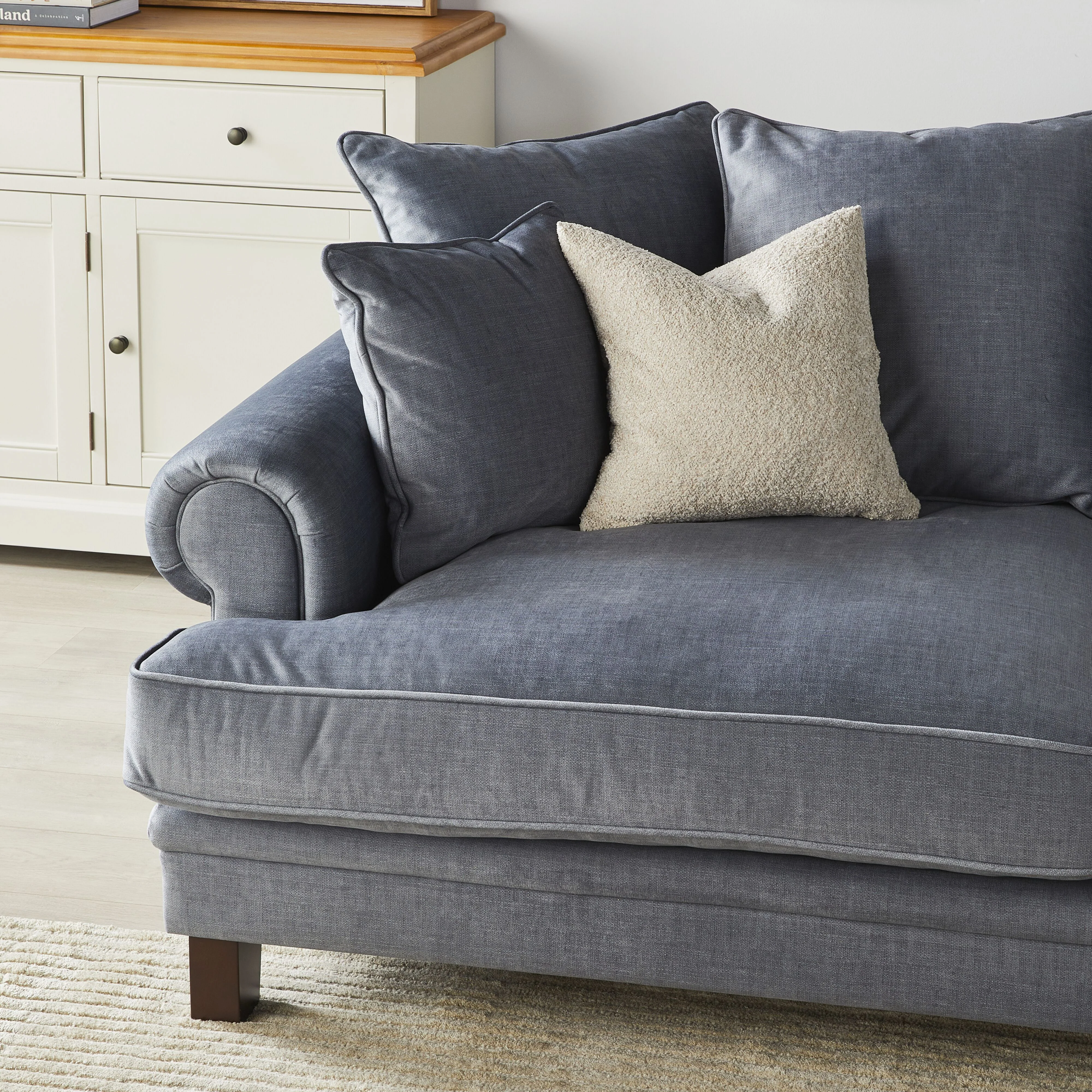 Lisette 3.5 Seater Velvet Deep Sofa Aura Storm - Image 8