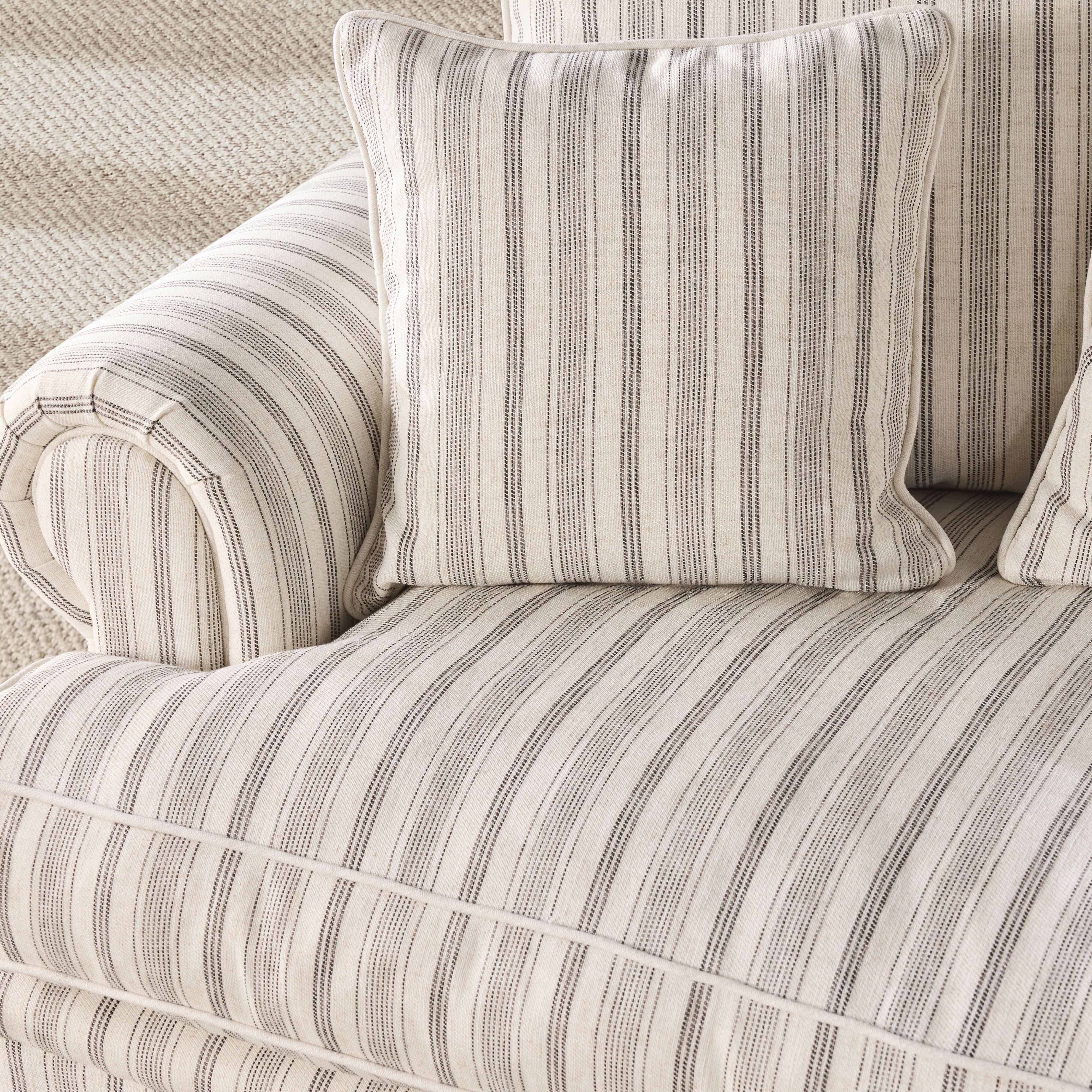 Lisette 3.5 Seater Sofa Linen Stripe - Image 11