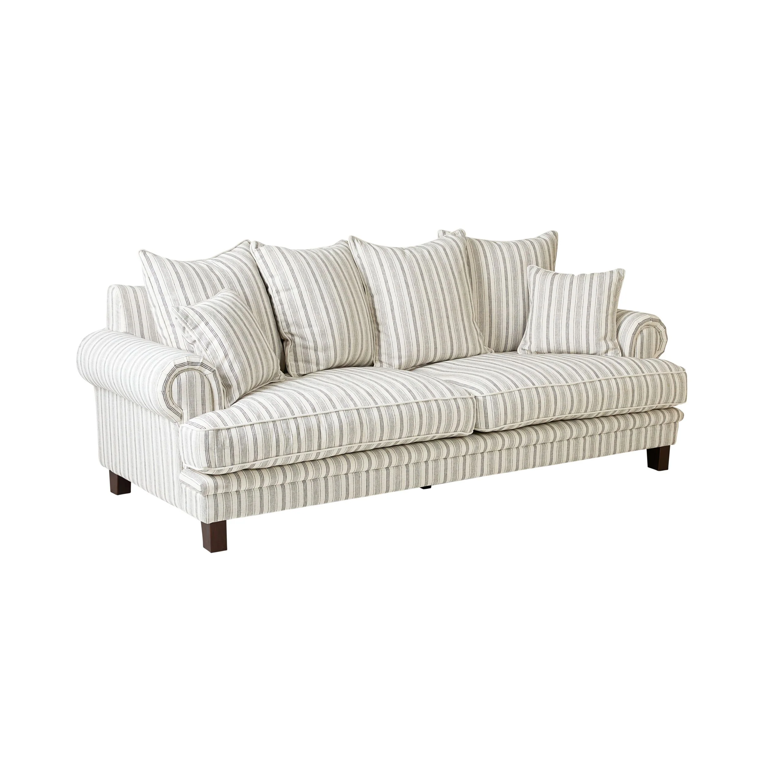 Lisette 3.5 Seater Sofa Linen Stripe - Image 2