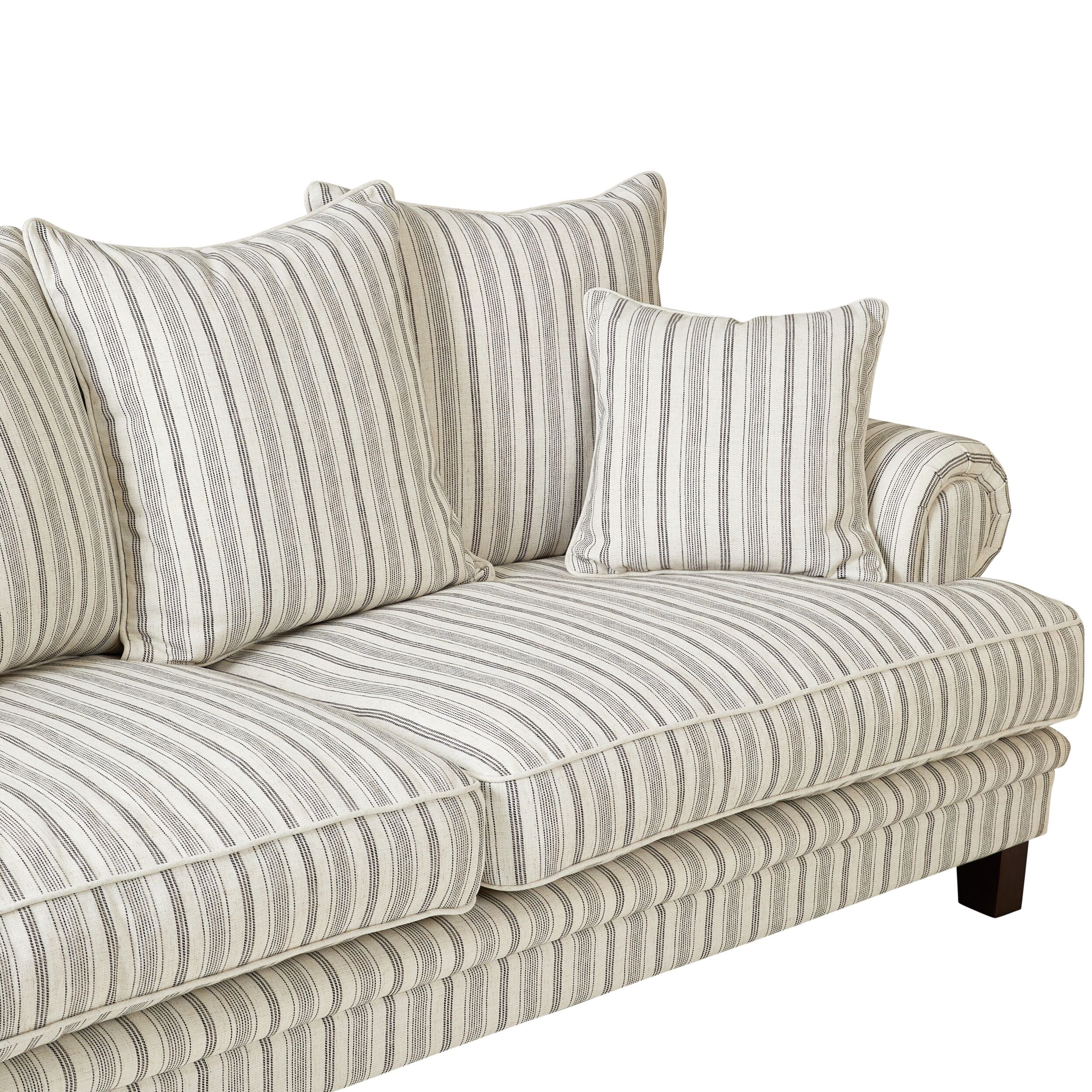 Lisette 3.5 Seater Sofa Linen Stripe - Image 5