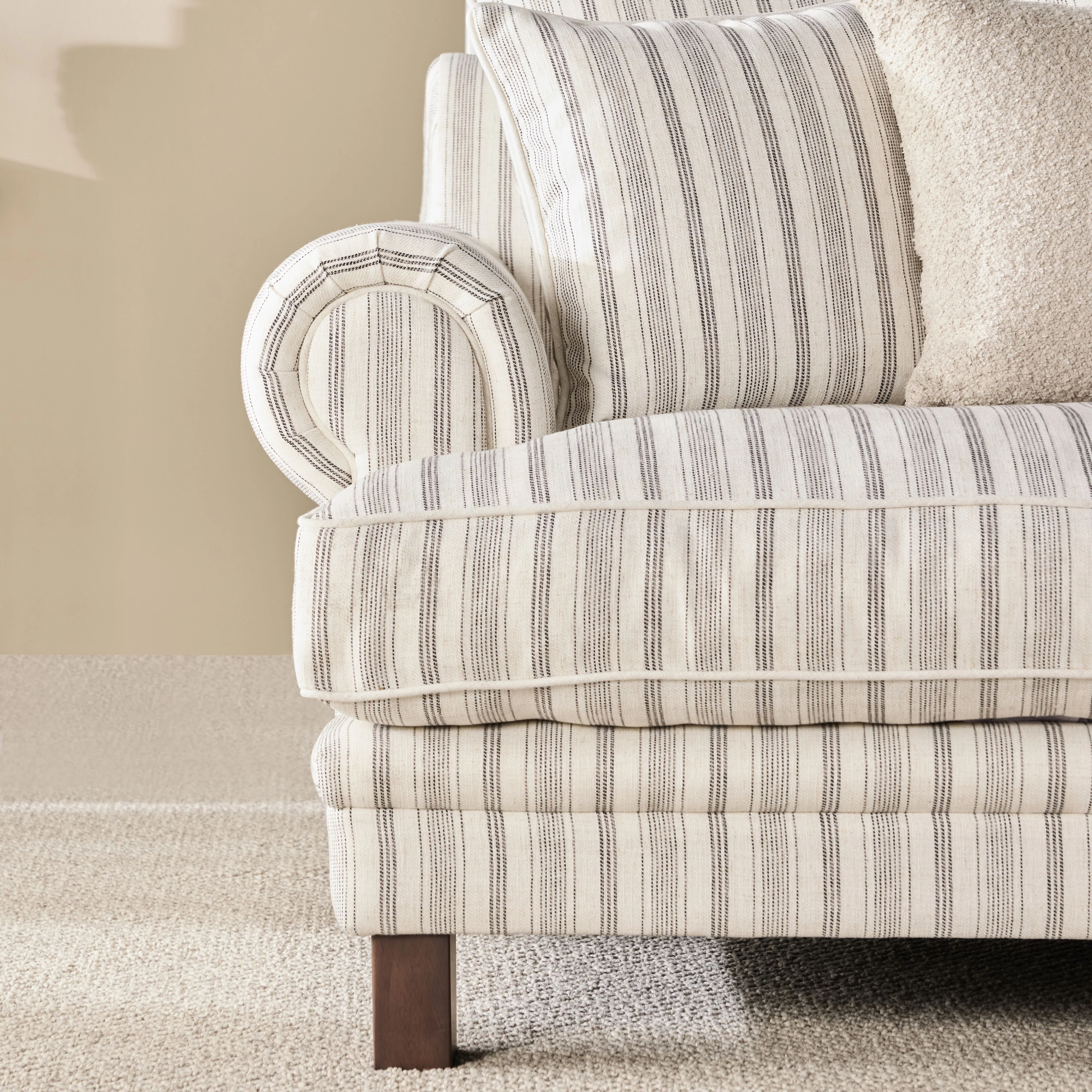 Lisette 3.5 Seater Sofa Linen Stripe - Image 9