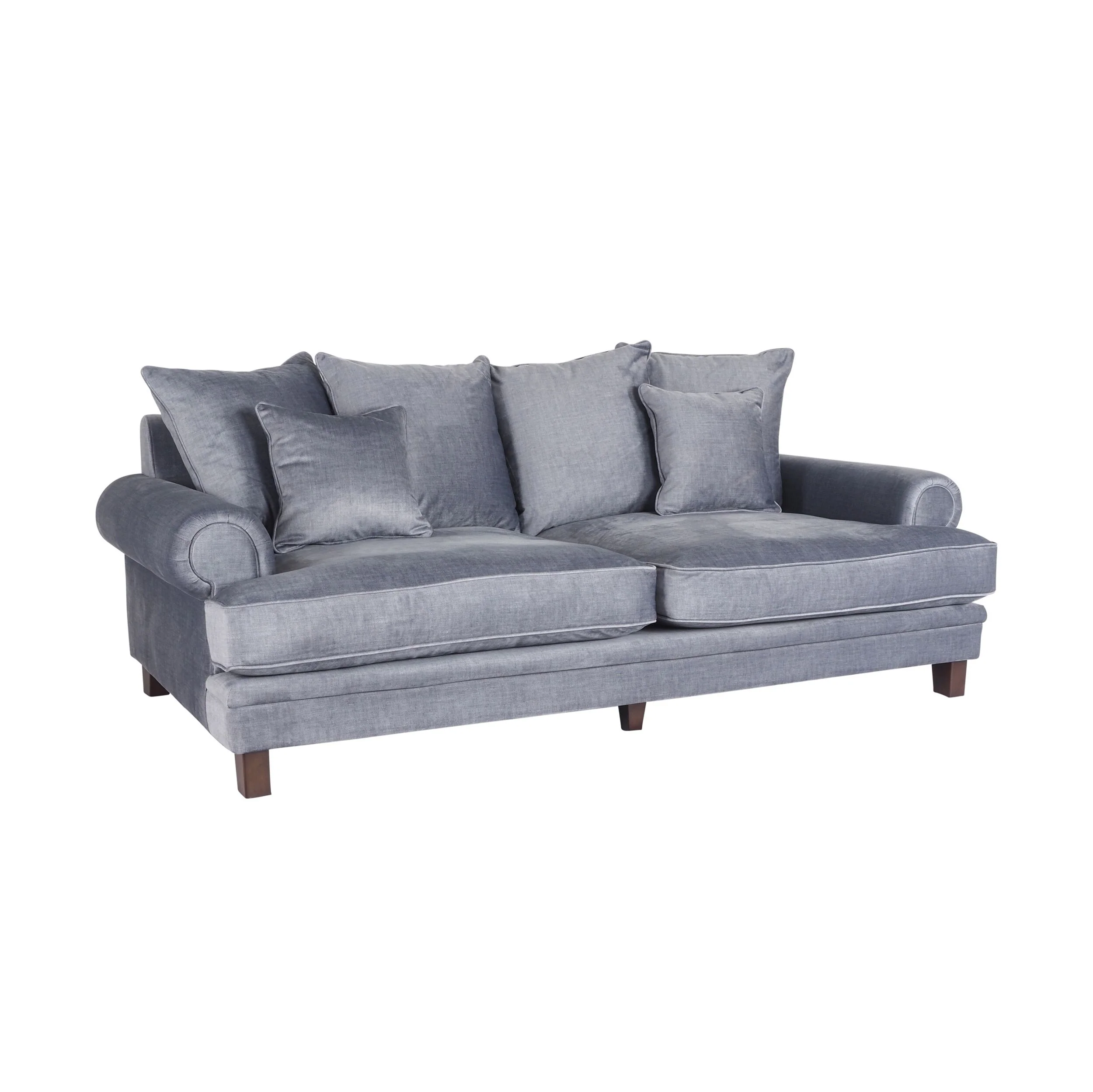 Lisette 3.5 Seater Velvet Sofa Aura Storm - Image 2