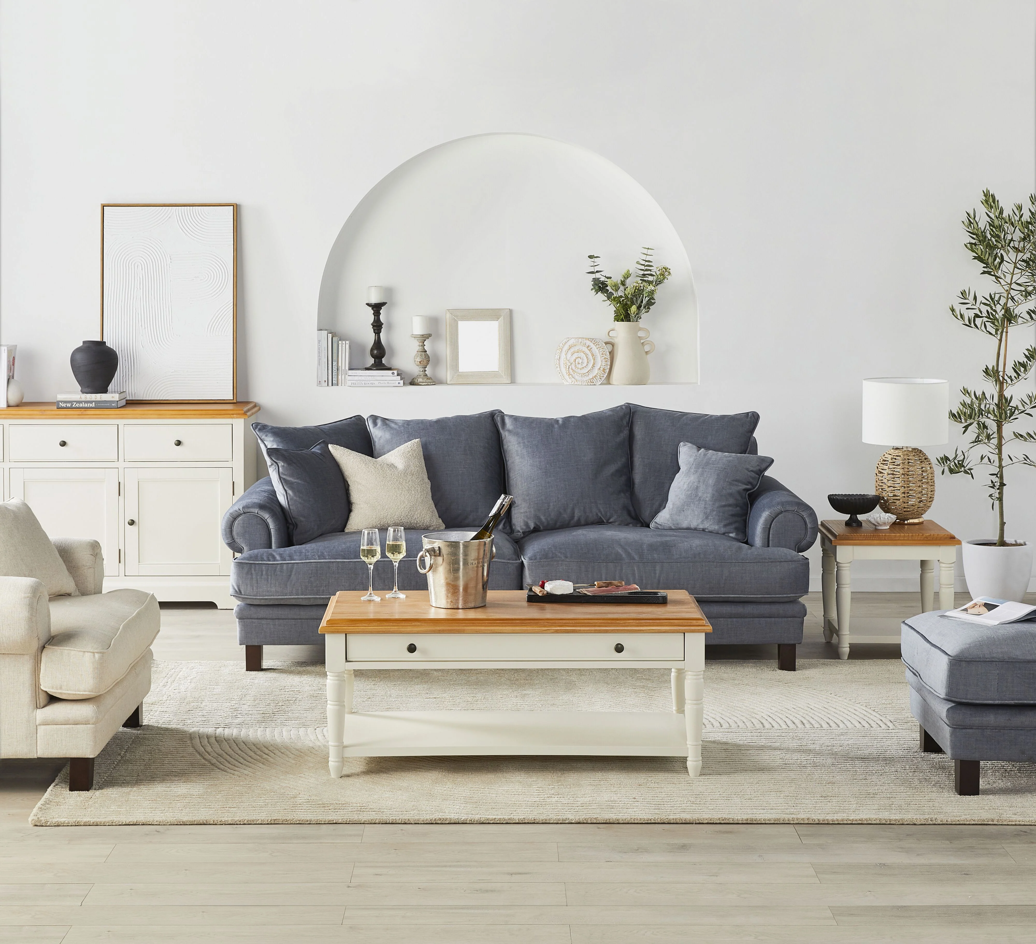 Lisette 3.5 Seater Velvet Sofa Aura Storm - Image 6