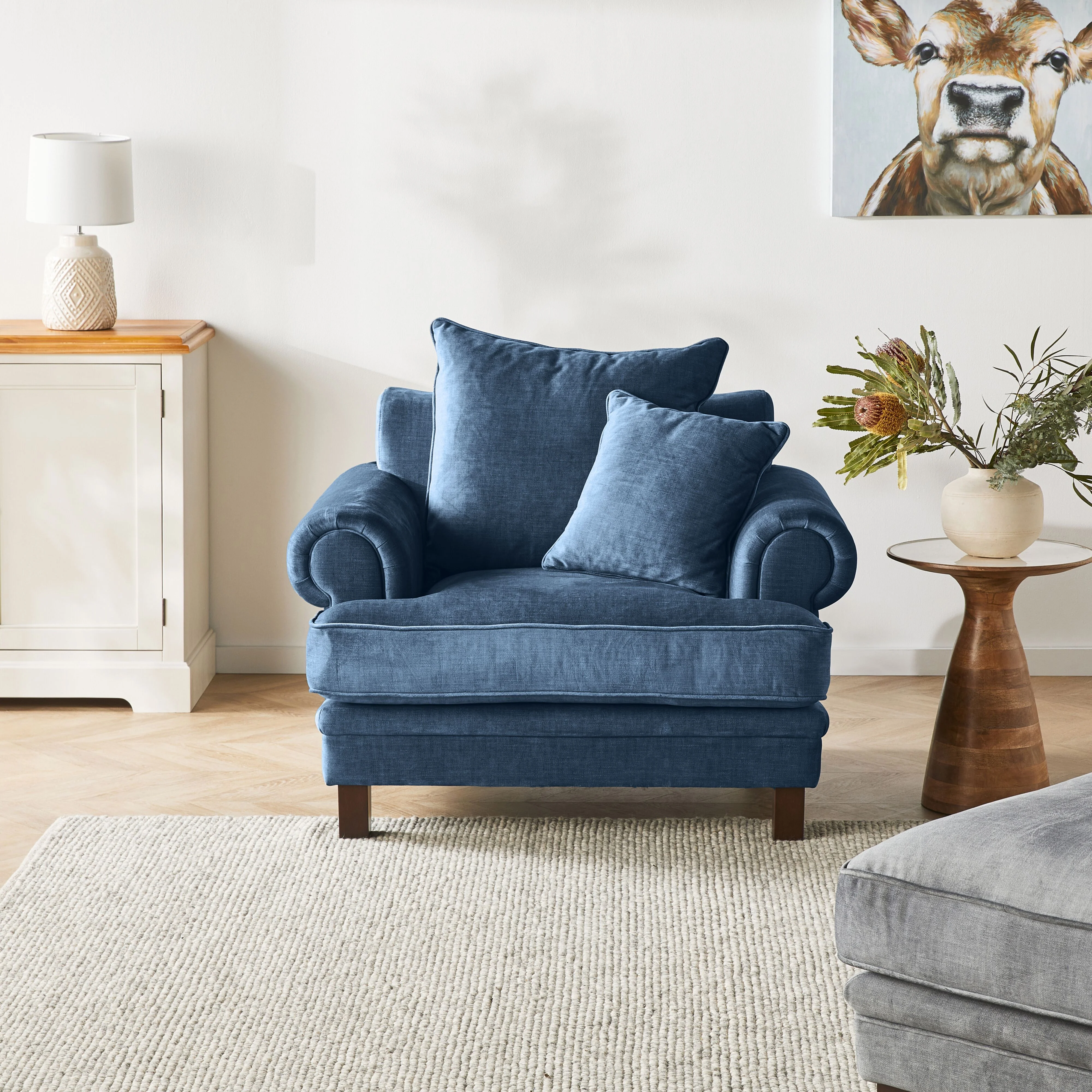 Lisette Velvet Armchair Celeste Indigo - Image 6