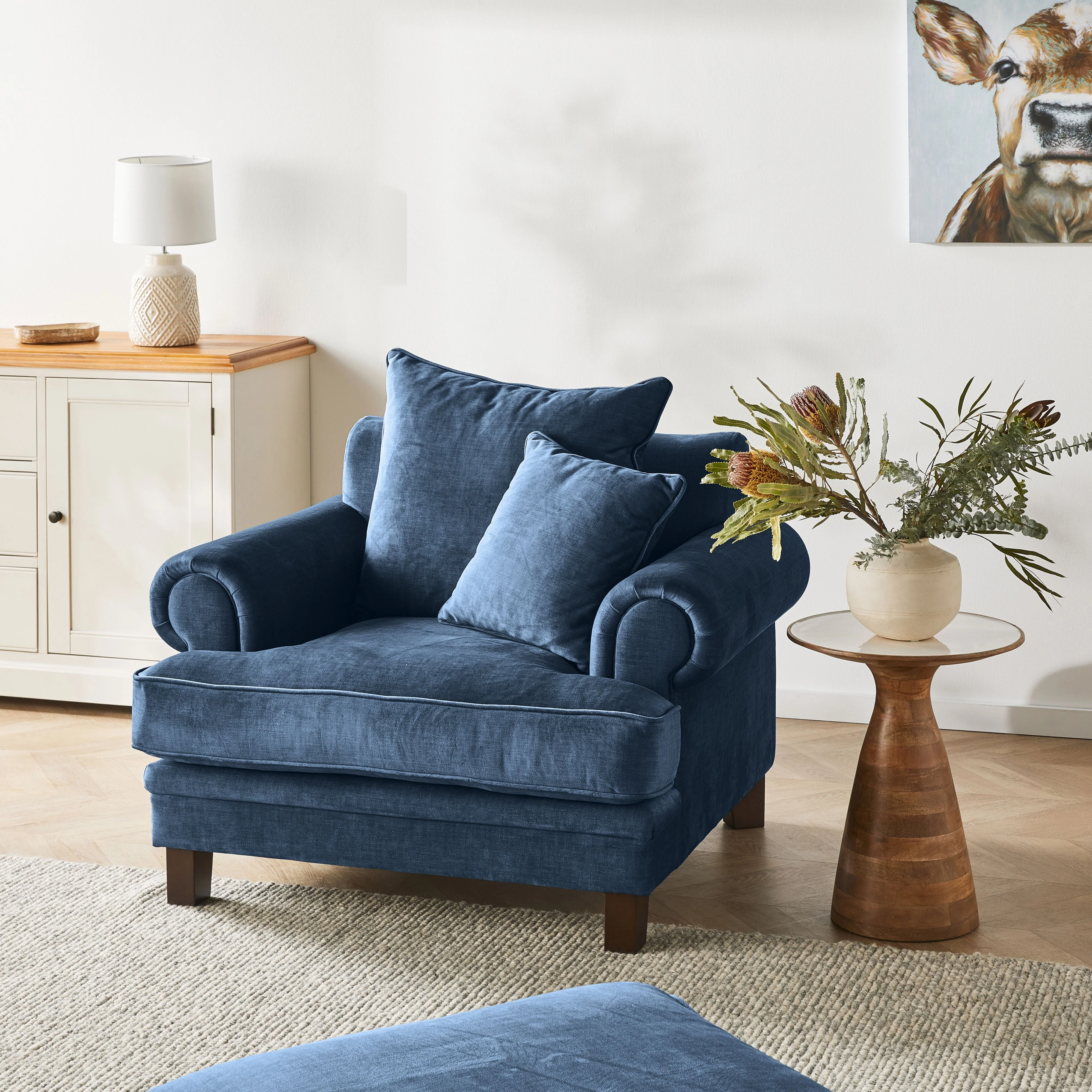 Lisette Velvet Armchair Celeste Indigo - Image 7