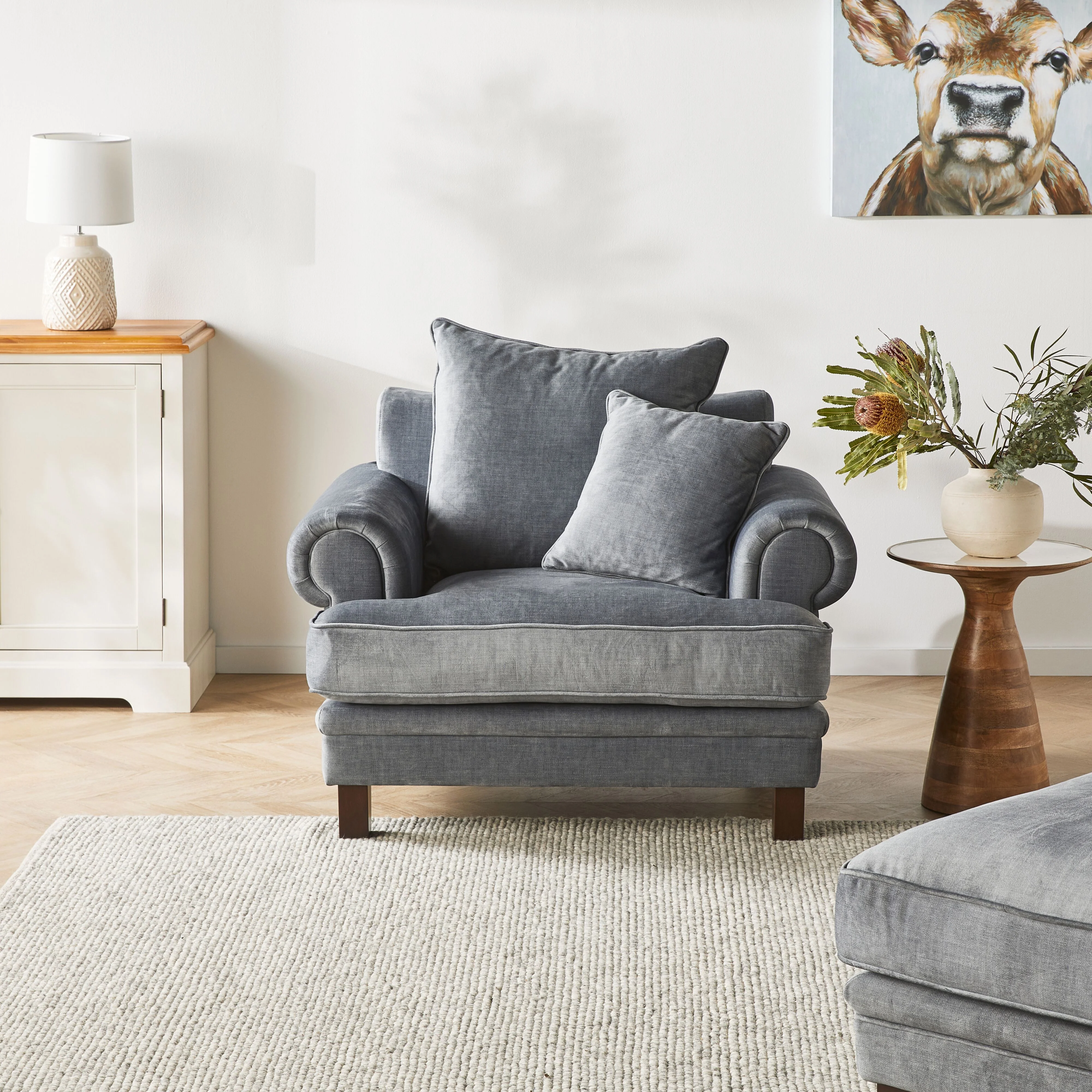 Lisette Velvet Armchair Aura Storm - Image 6