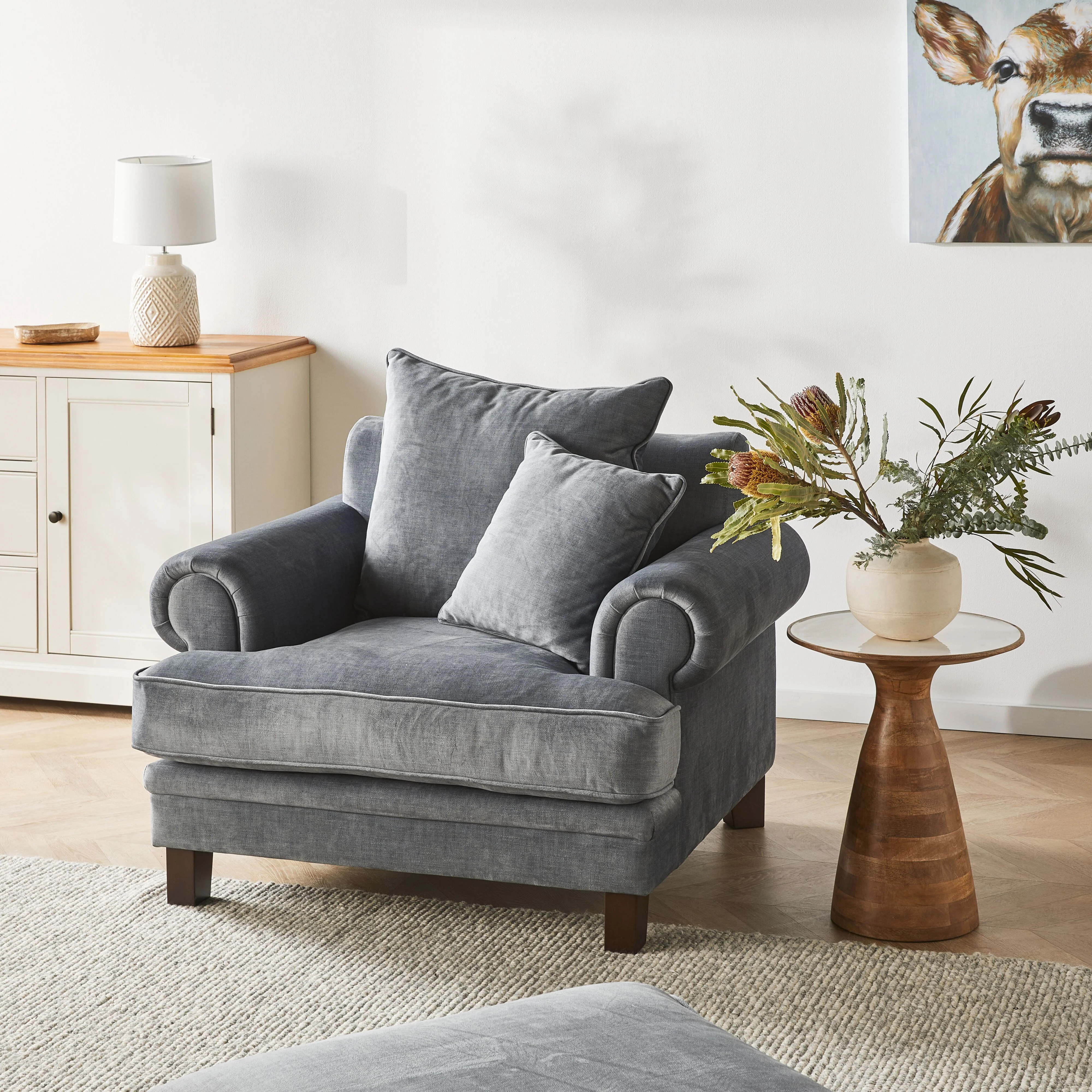 Lisette Velvet Armchair Aura Storm - Image 7