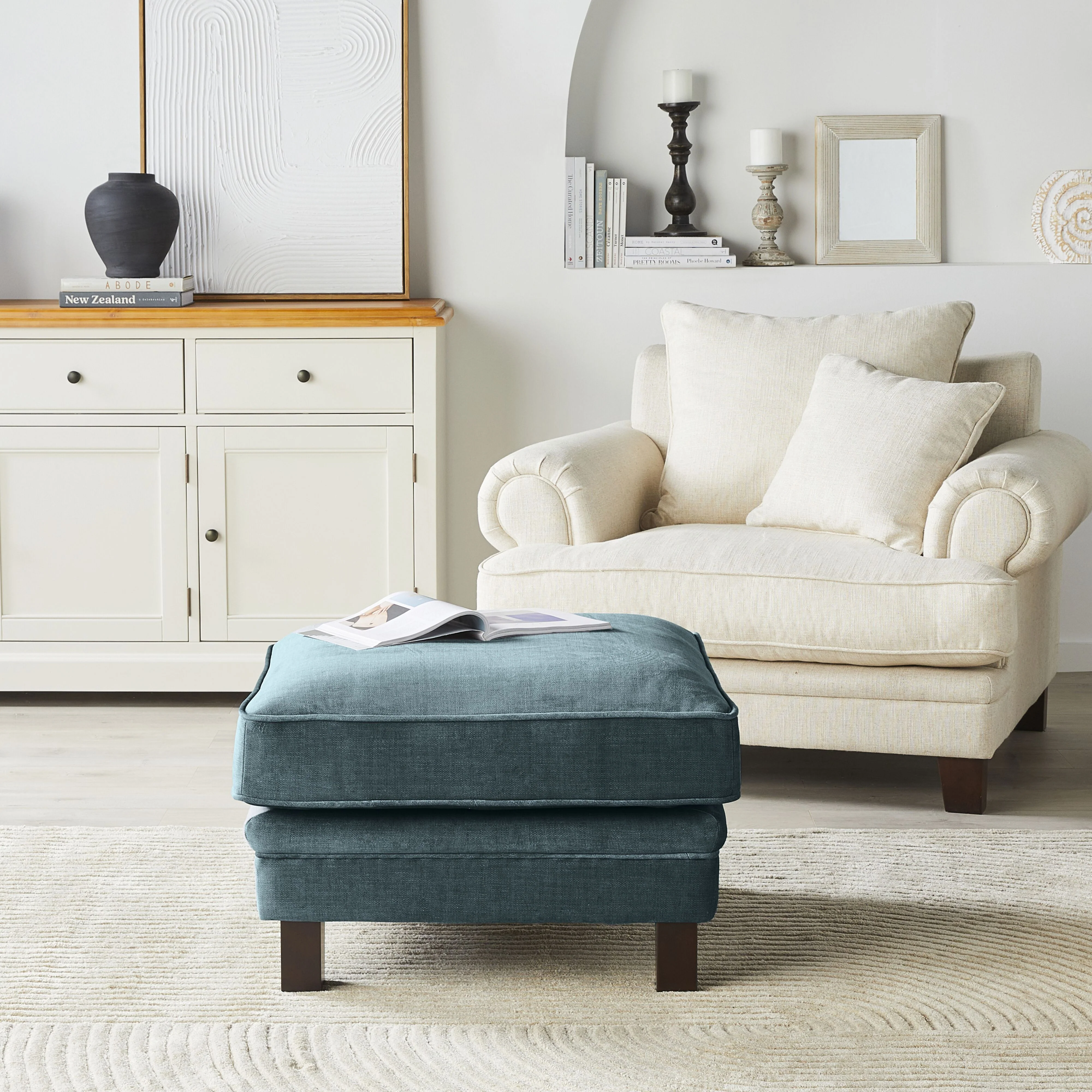 Lisette Velvet Ottoman Aura Emerald - Image 4