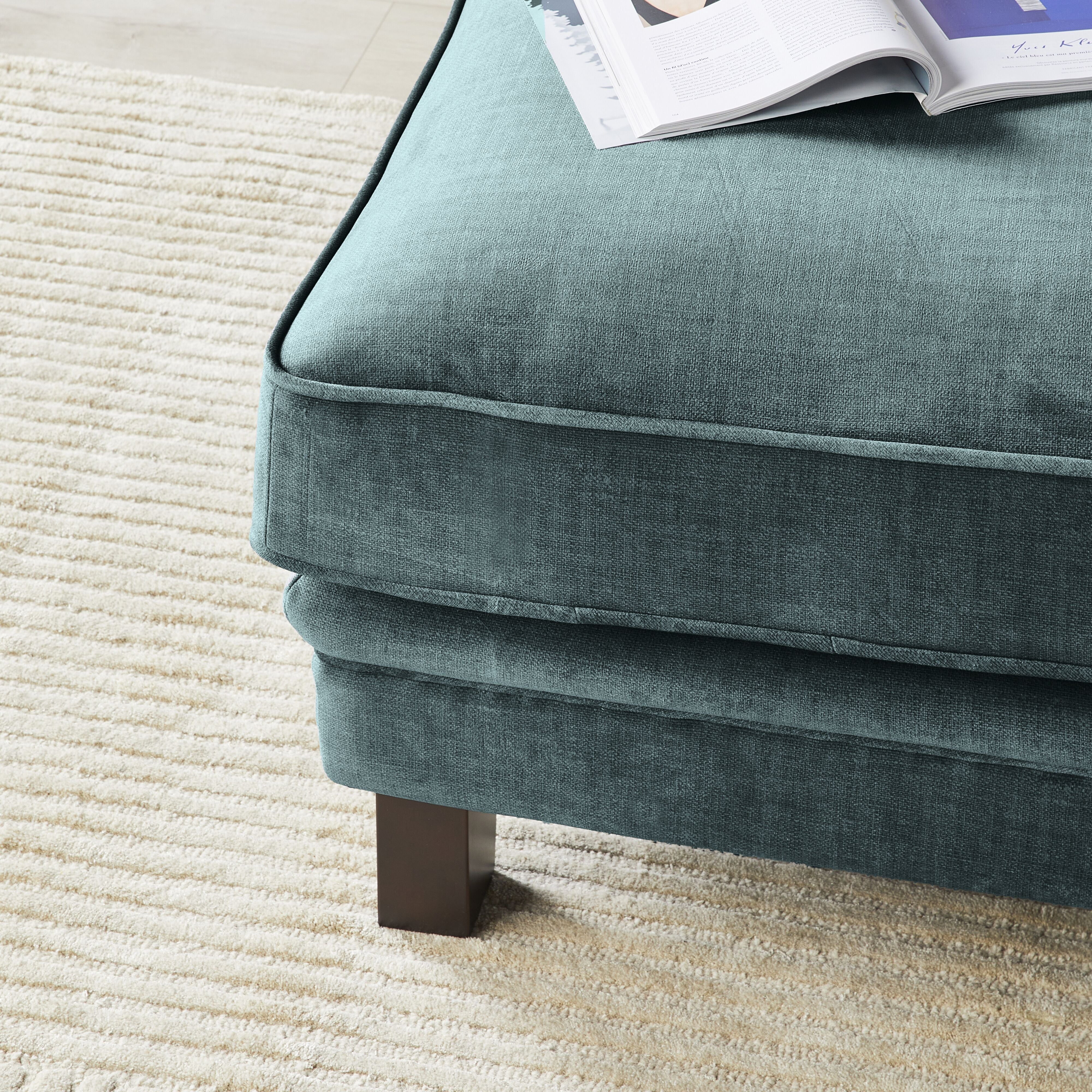 Lisette Velvet Ottoman Aura Emerald - Image 5