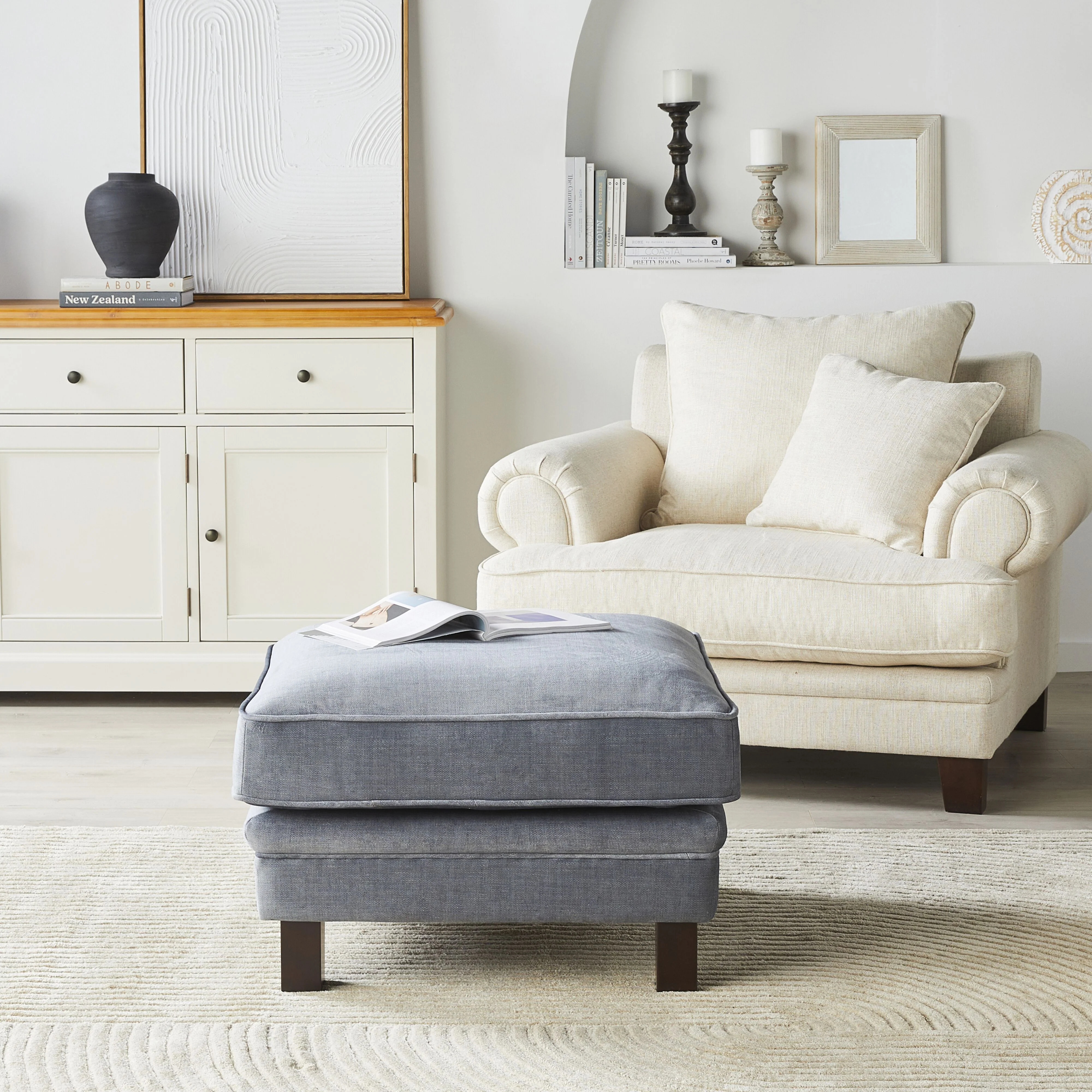 Lisette Velvet Ottoman Aura Storm - Image 4
