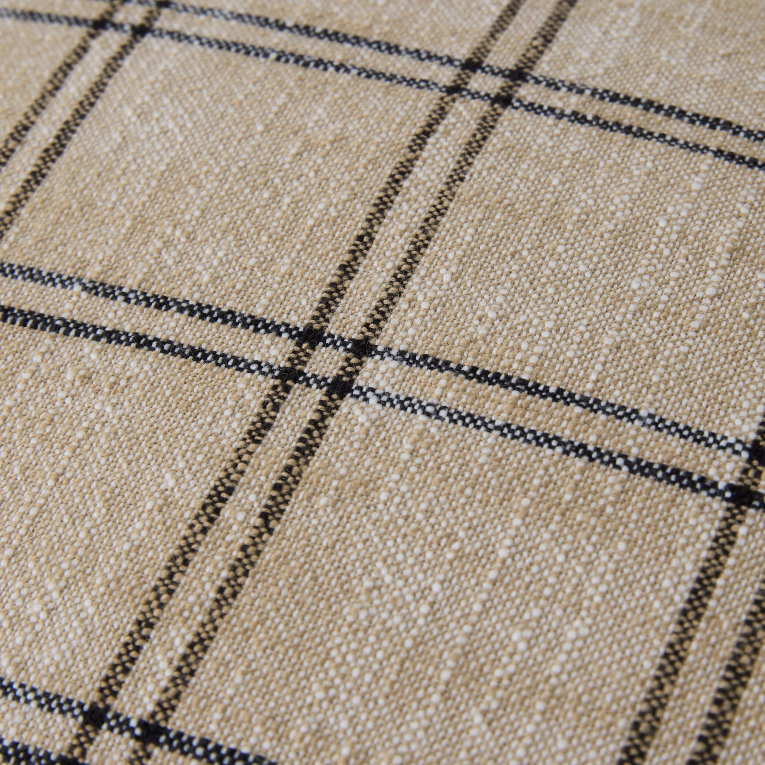 Loft Grid Check Cushion Latte 50cm - Image 2