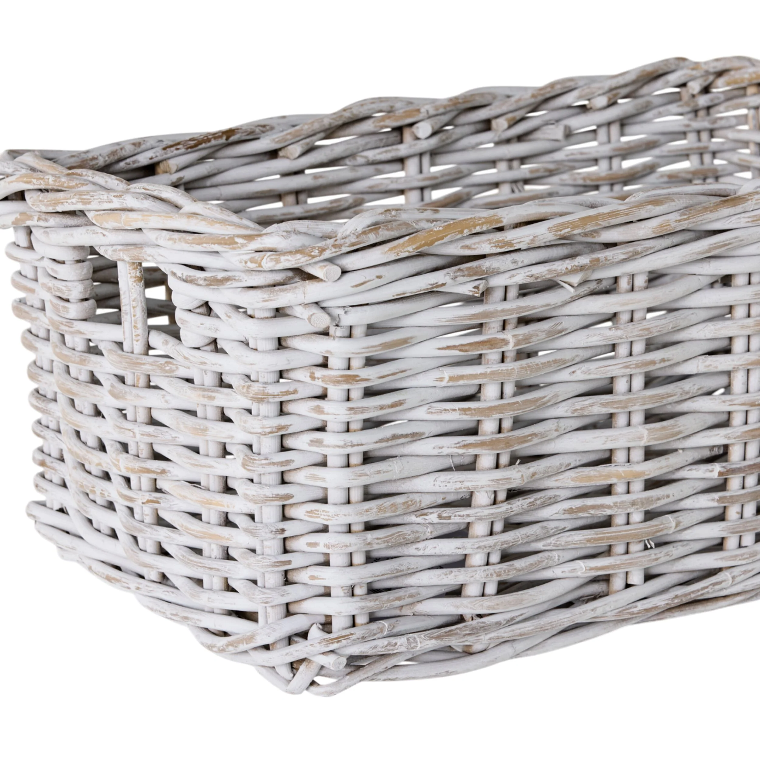 Lorne Basket Medium White Wash 49x30x22cm - Image 4