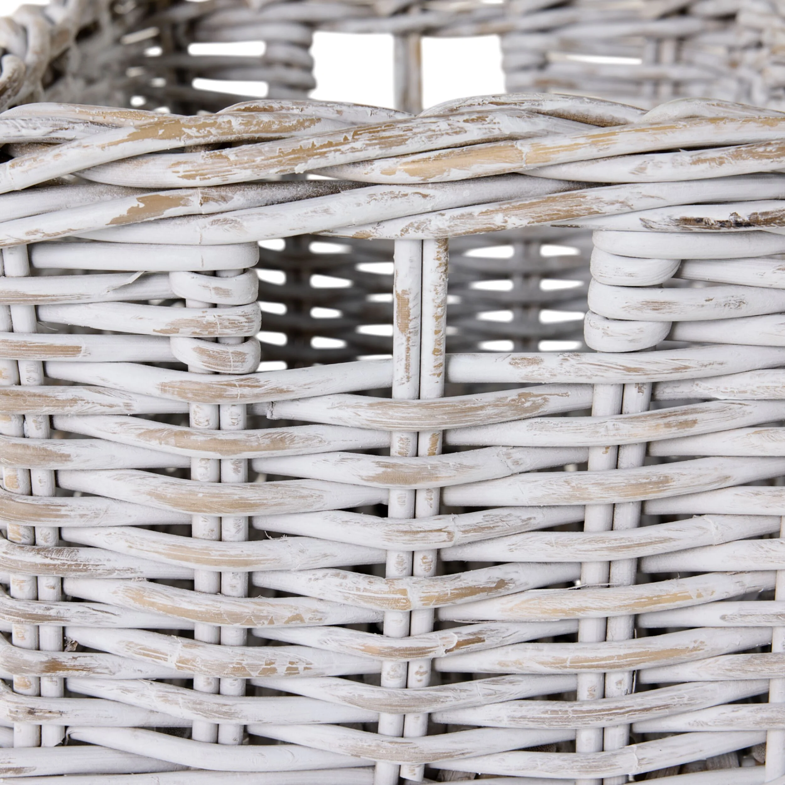 Lorne Basket Medium White Wash 49x30x22cm - Image 5