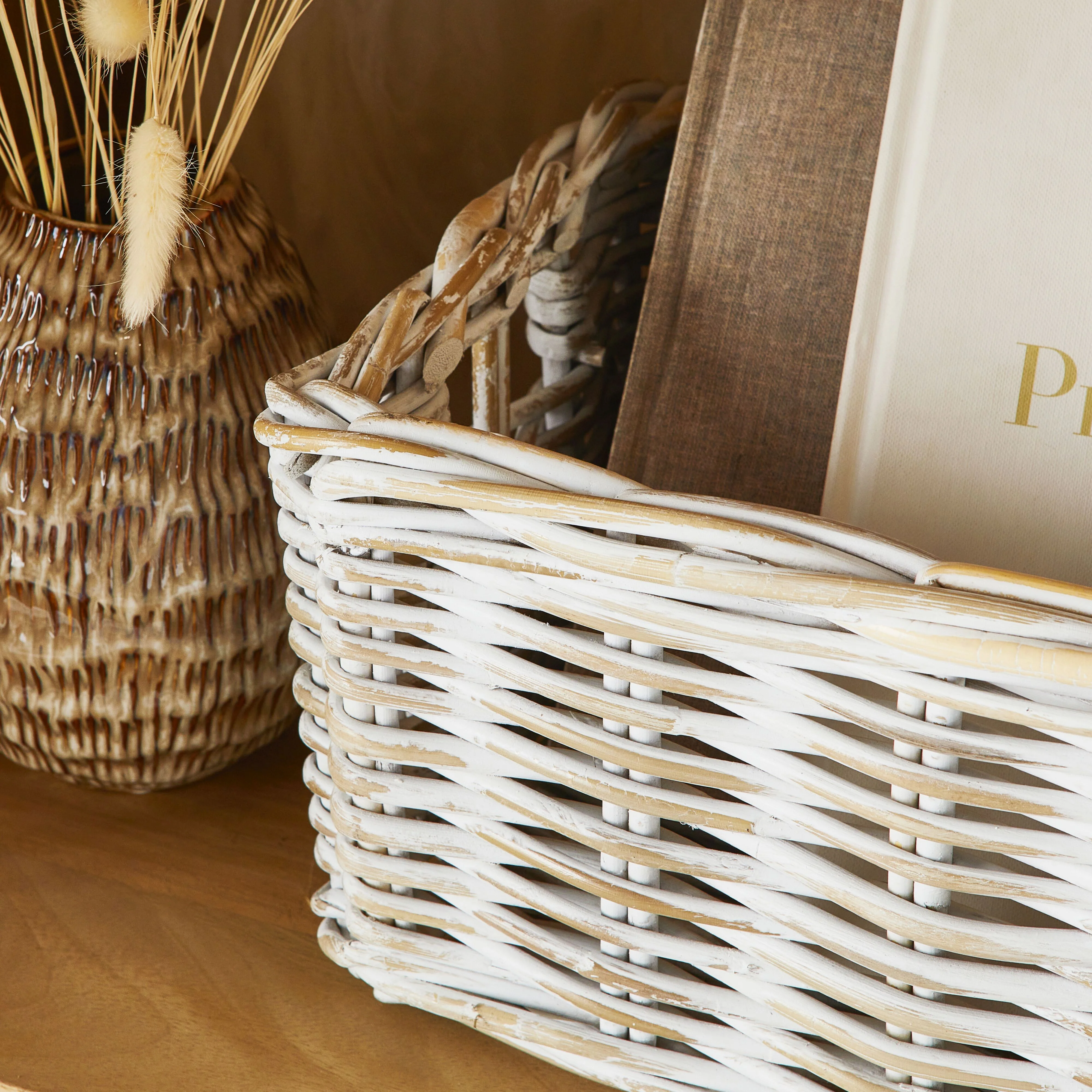 Lorne Basket Small White Wash 43x25x18cm - Image 9