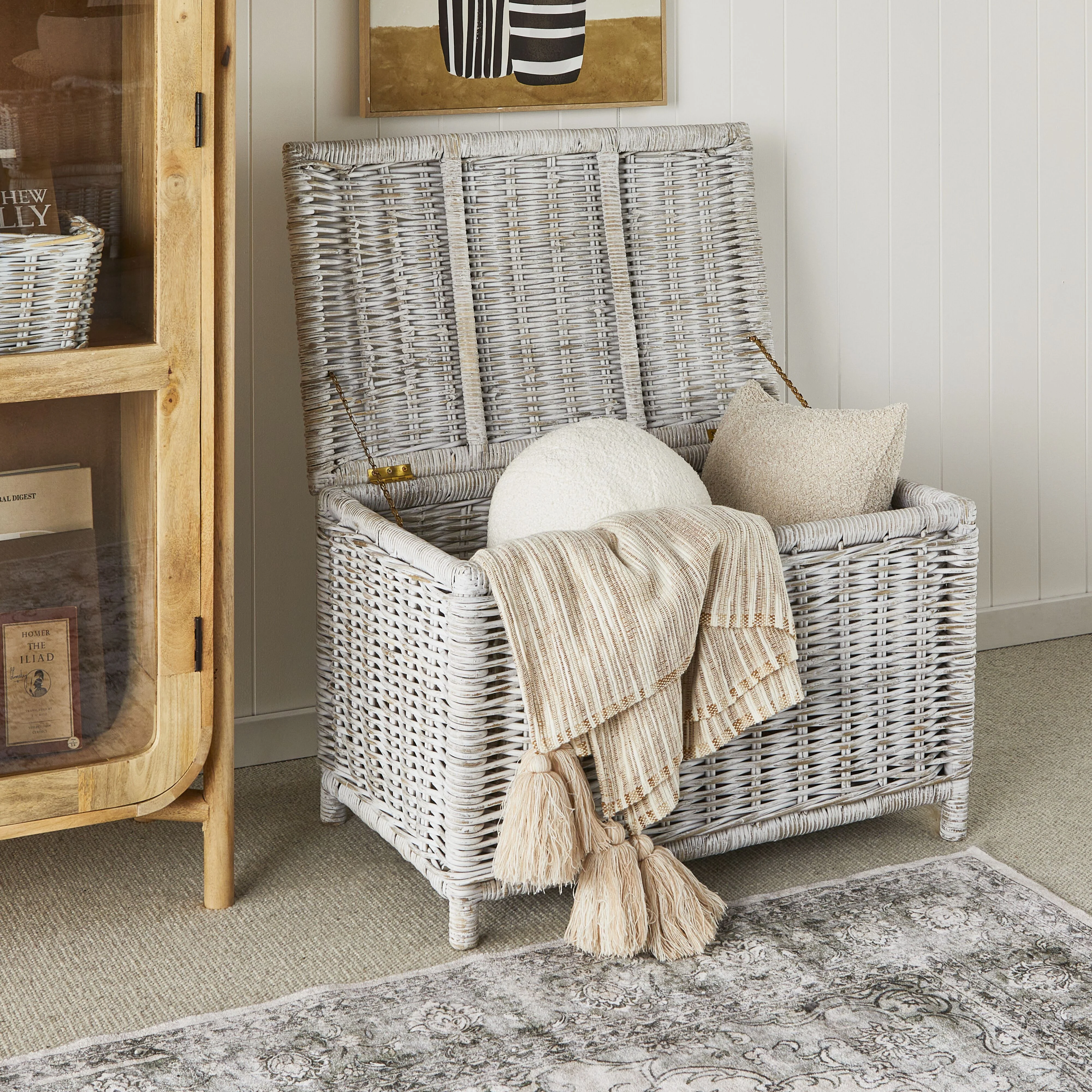 Lorne Blanket Box Large White Wash 78x51x51cm - Image 10