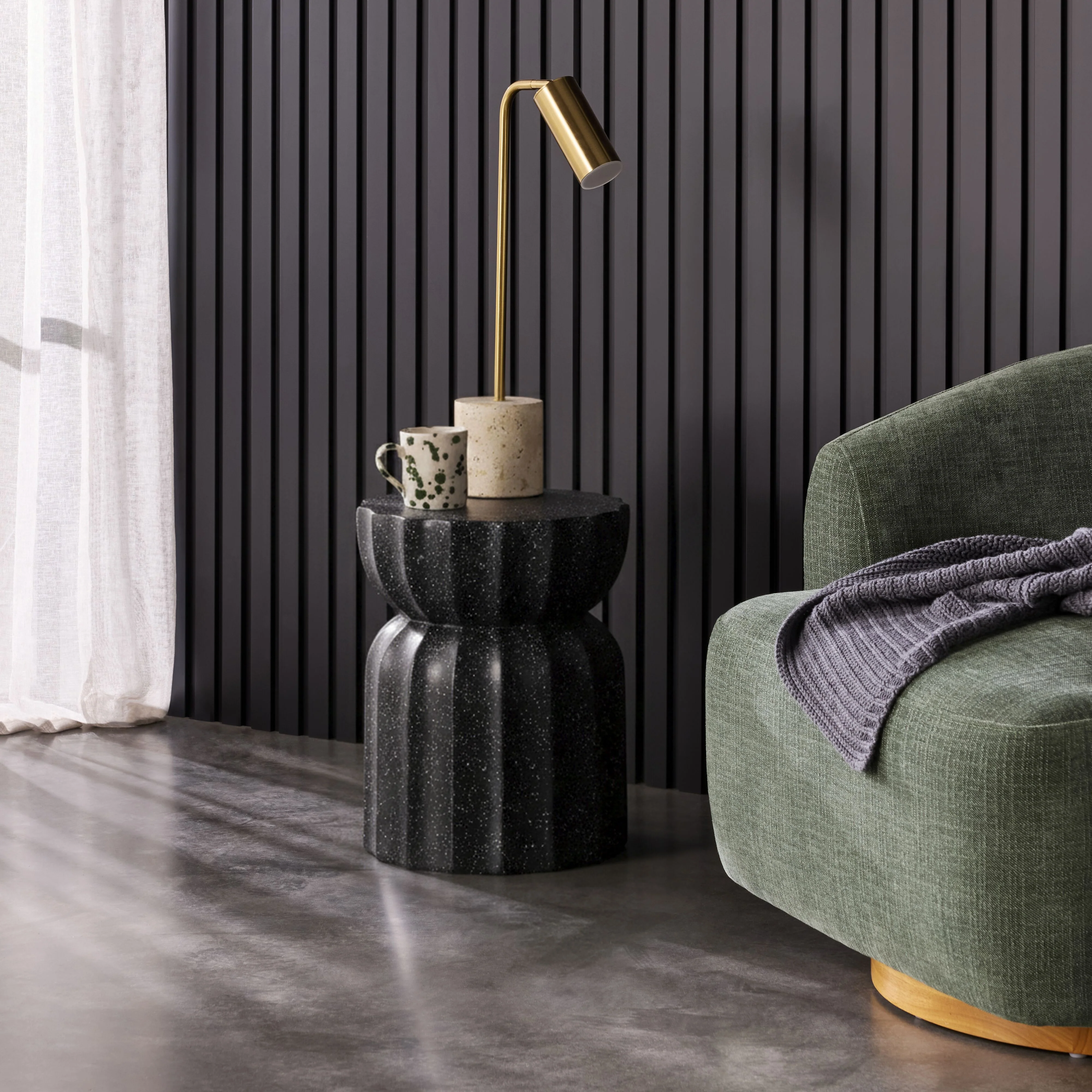 Lotus Black Stool 37x37x46cm - Image 4