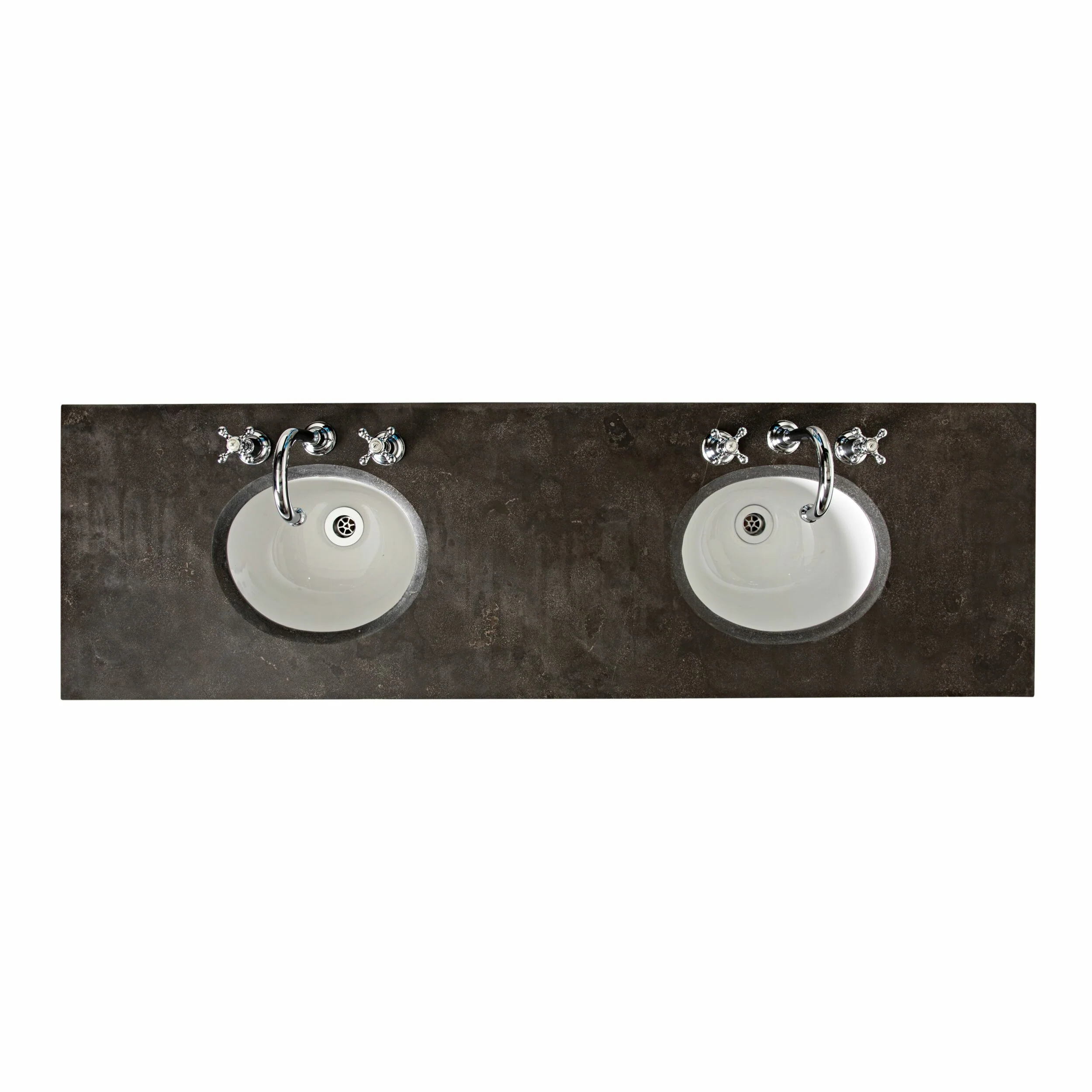 Louver Double Vanity 150cm With Blue Stone Top - Image 6
