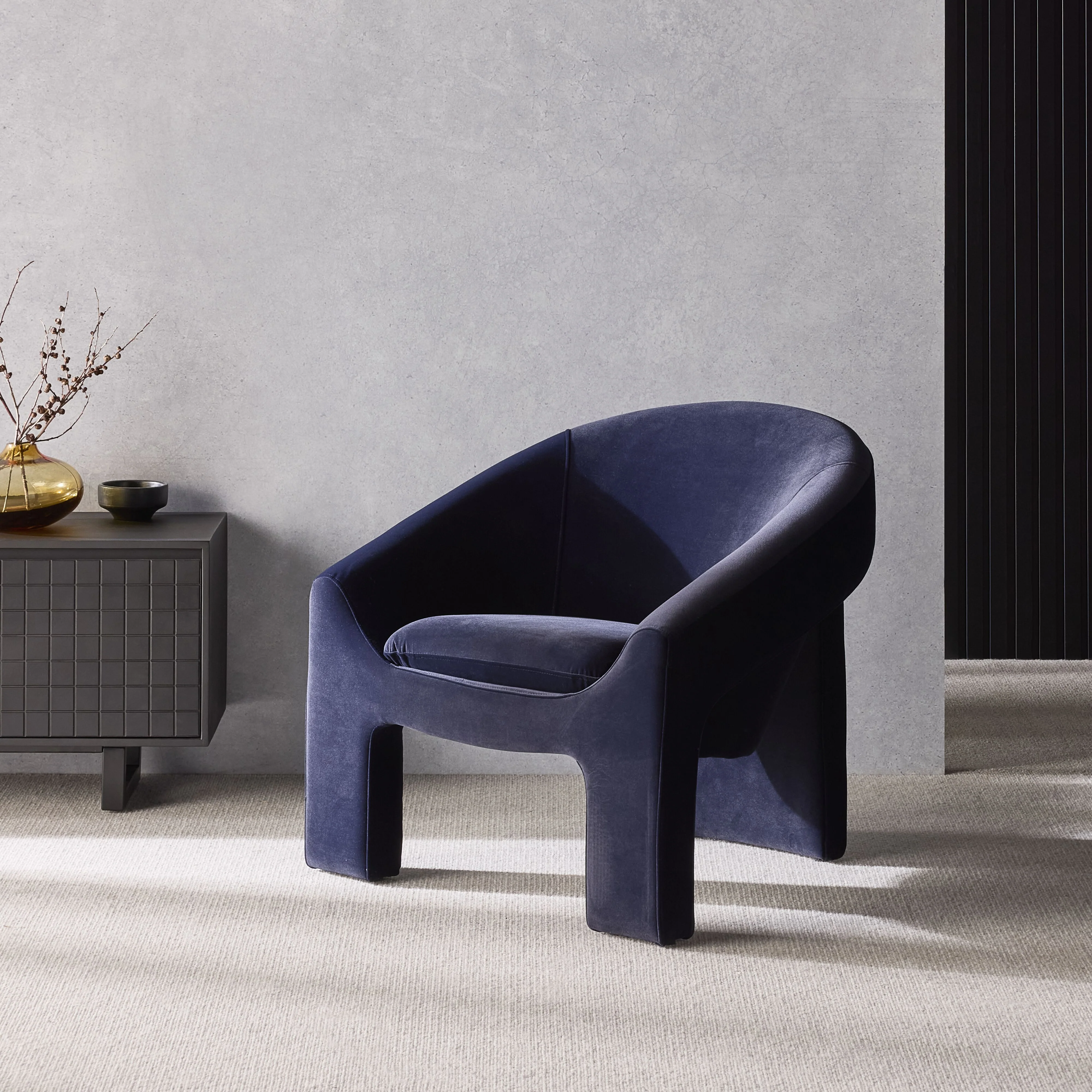 Luka Occasional Chair Velvet Midnight Blue - Image 7