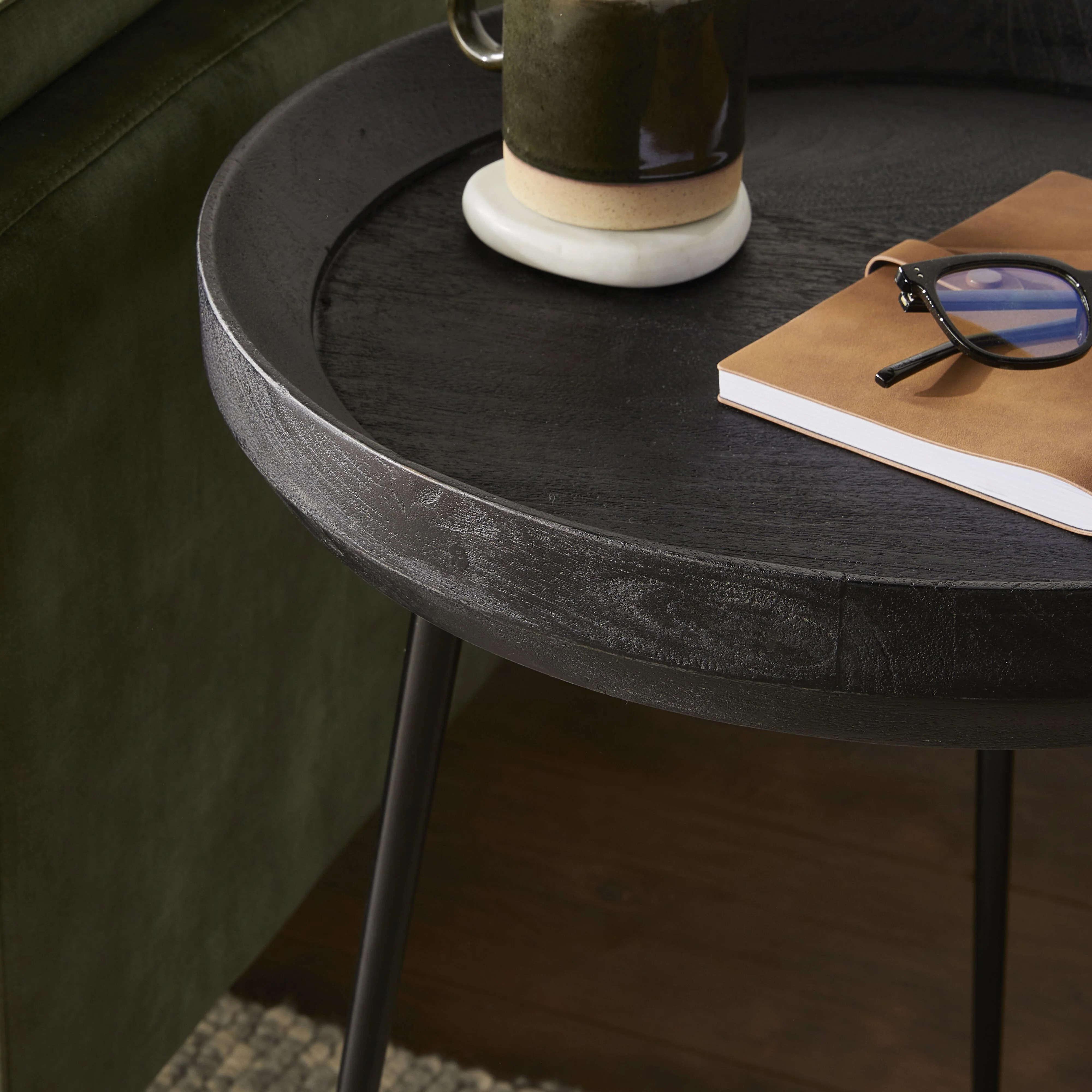 Luna Round Side Table Black - Image 5