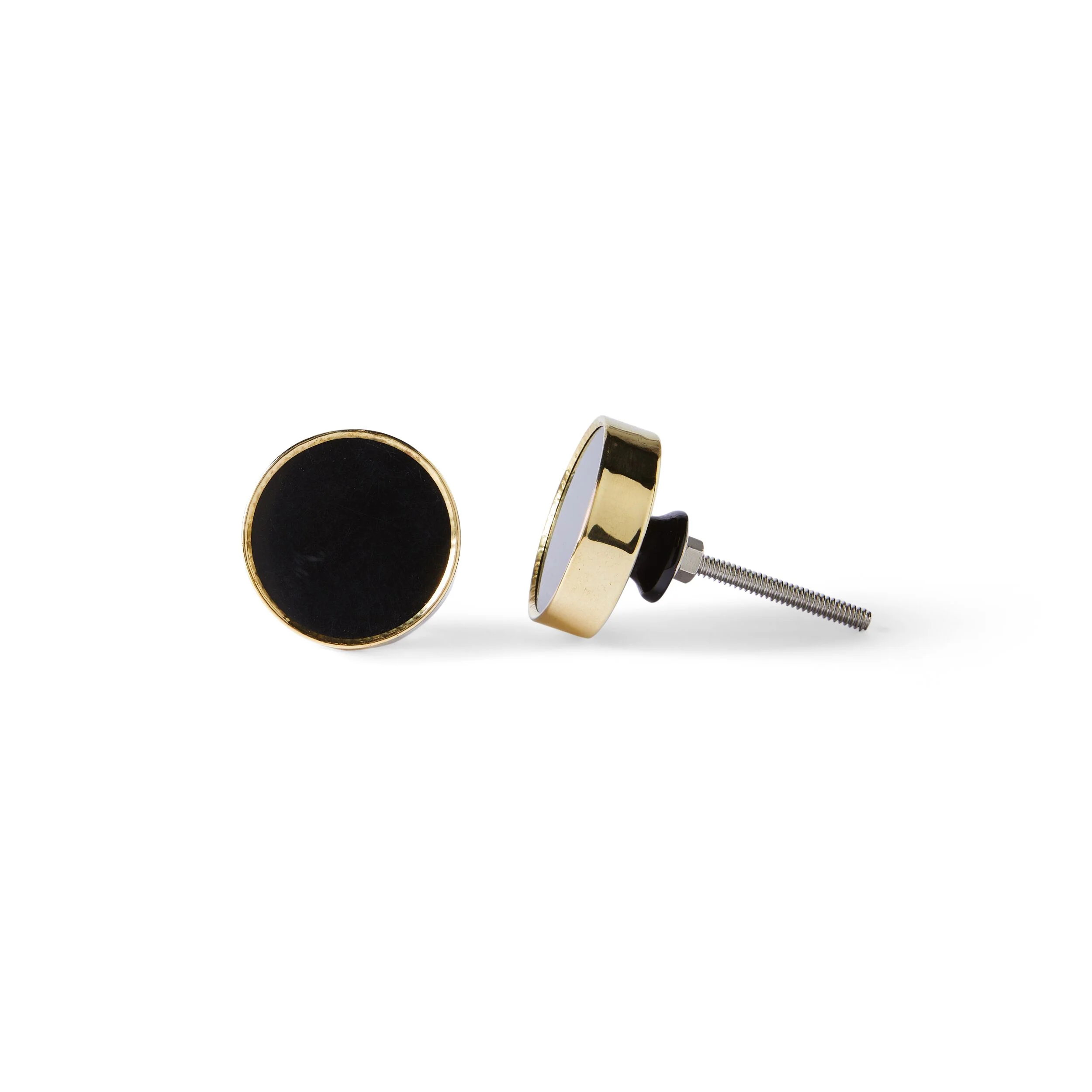 Luxe Black Disc Knob 4cm - Image 2