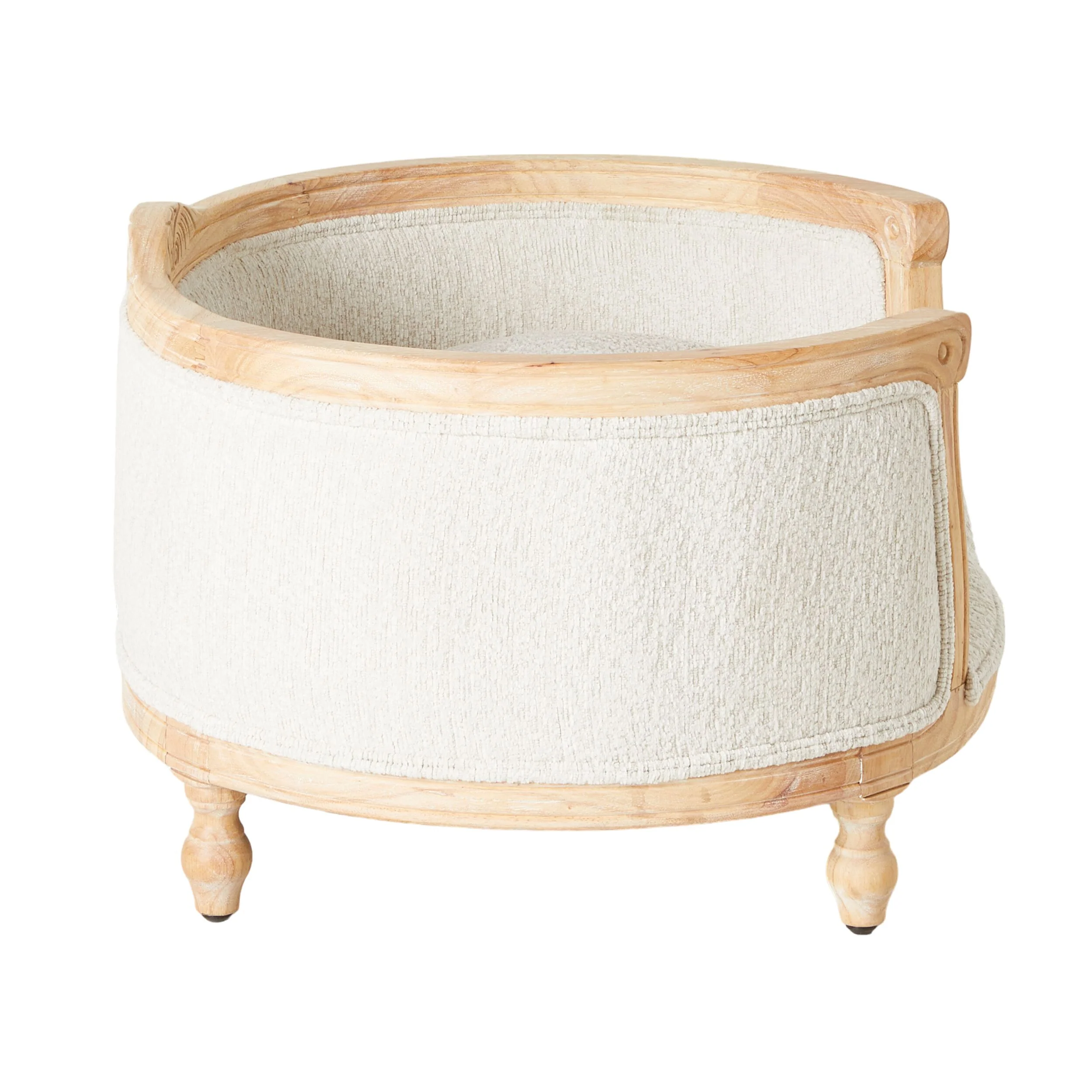 Luxe Dog Bed Ecru 75x70x44cm - Image 3