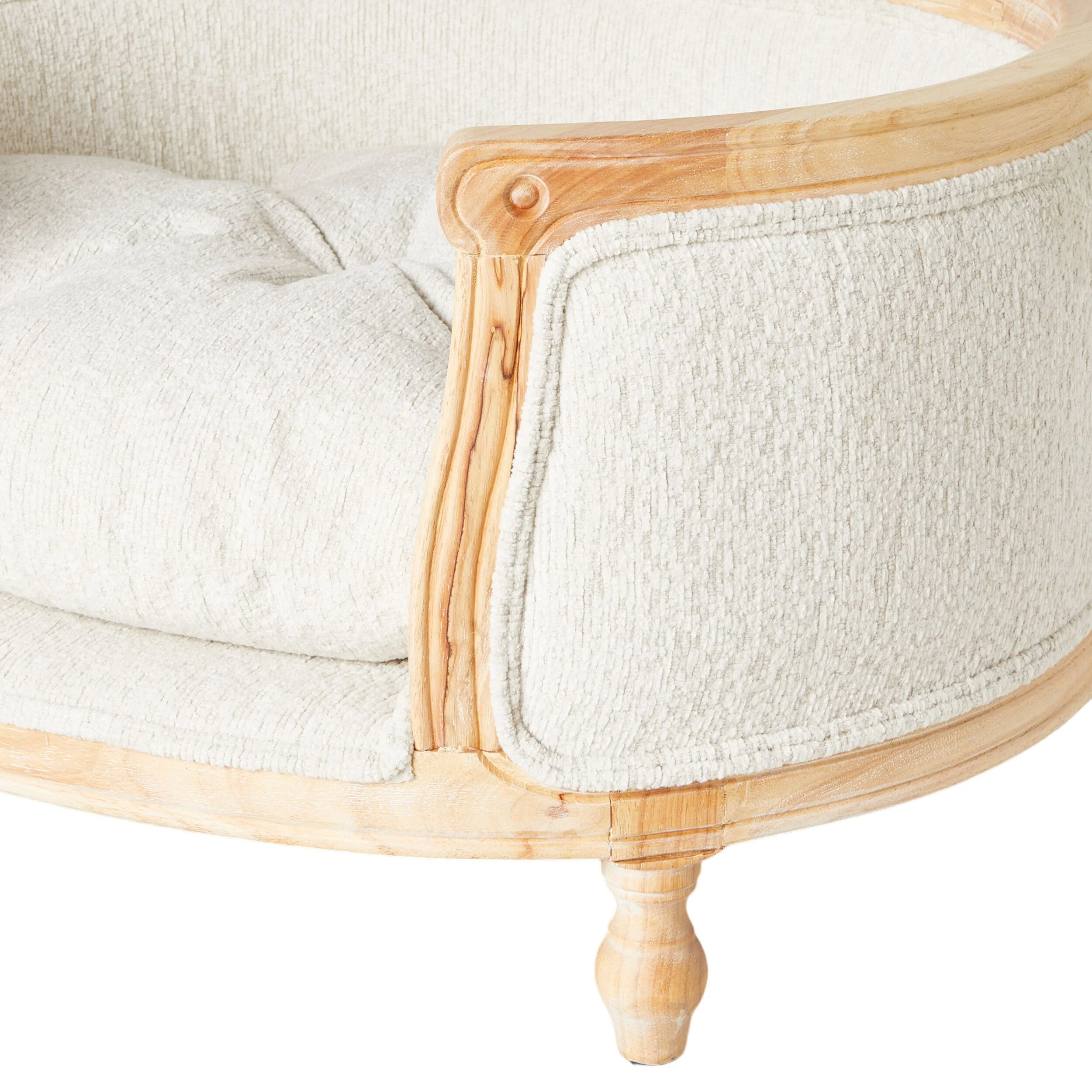 Luxe Dog Bed Ecru 75x70x44cm - Image 5