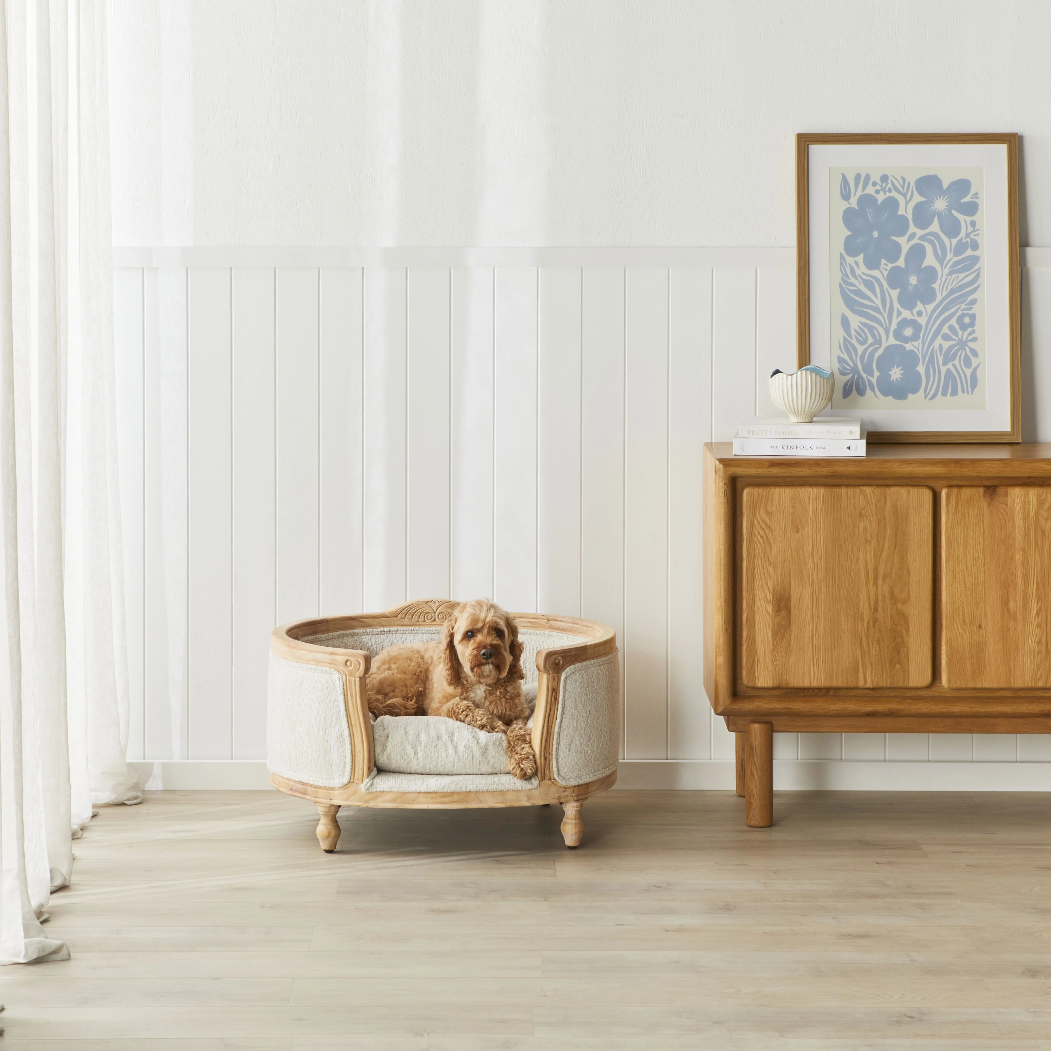 Luxe Dog Bed Ecru 75x70x44cm - Image 6