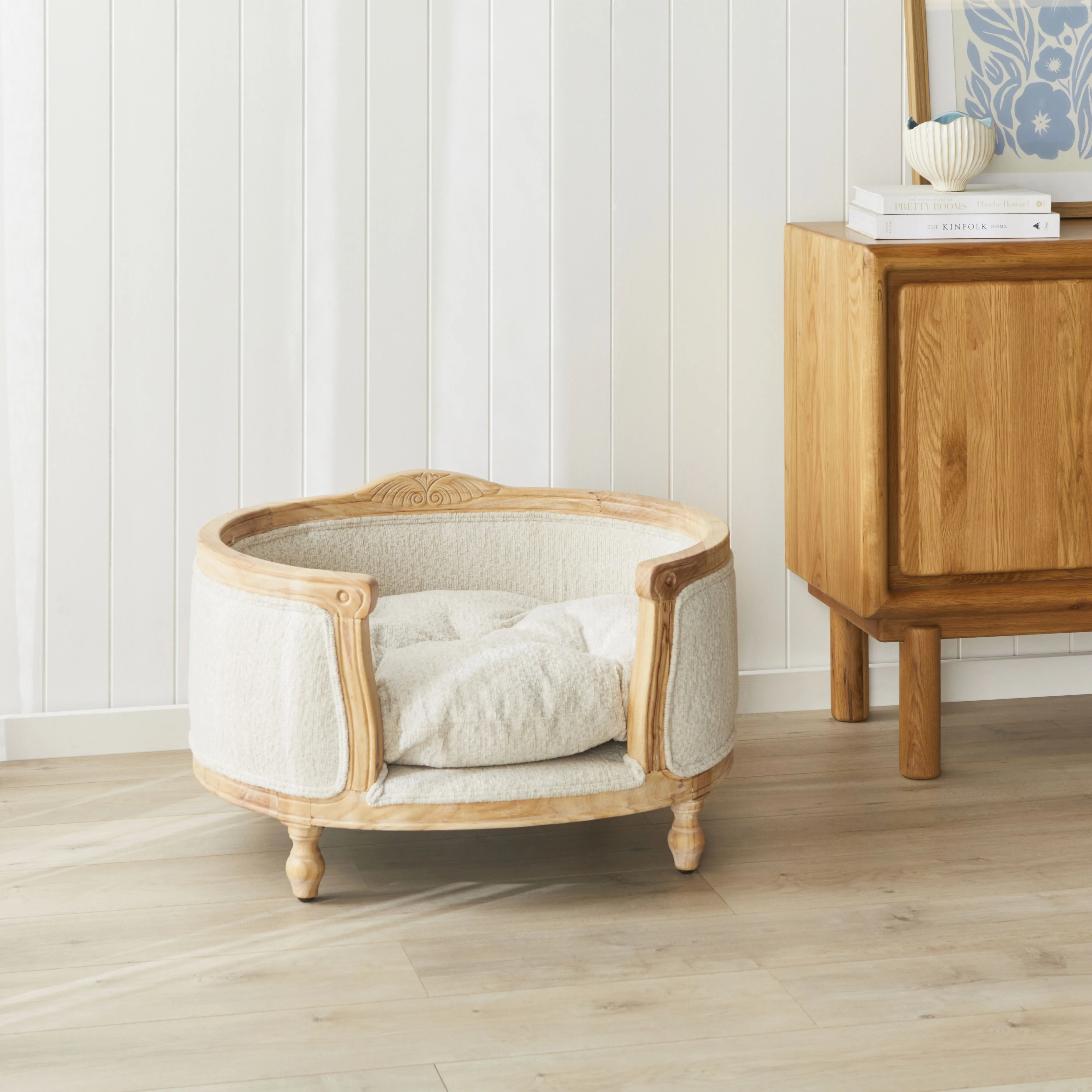Luxe Dog Bed Ecru 75x70x44cm - Image 7