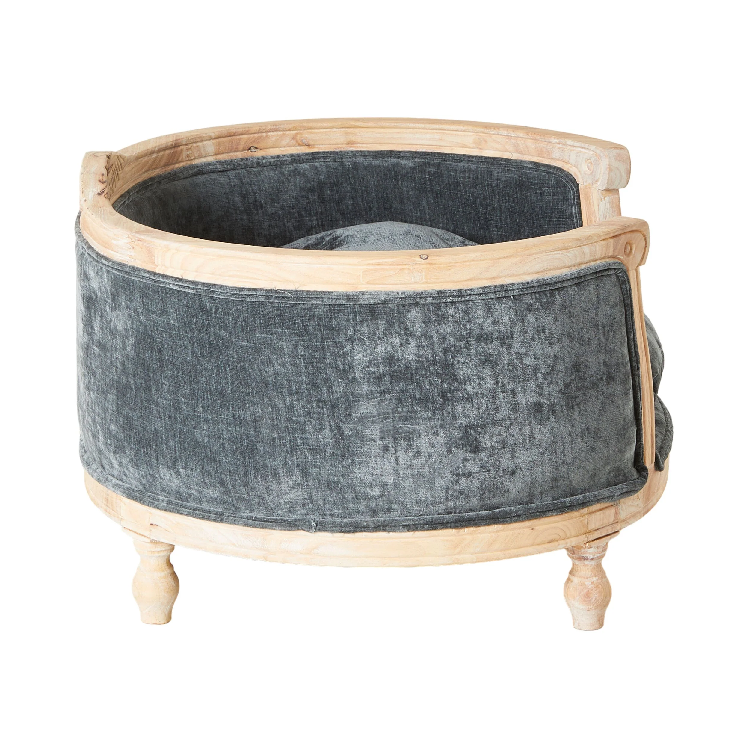Luxe Dog Bed Slate Blue 75x70x44cm - Image 3