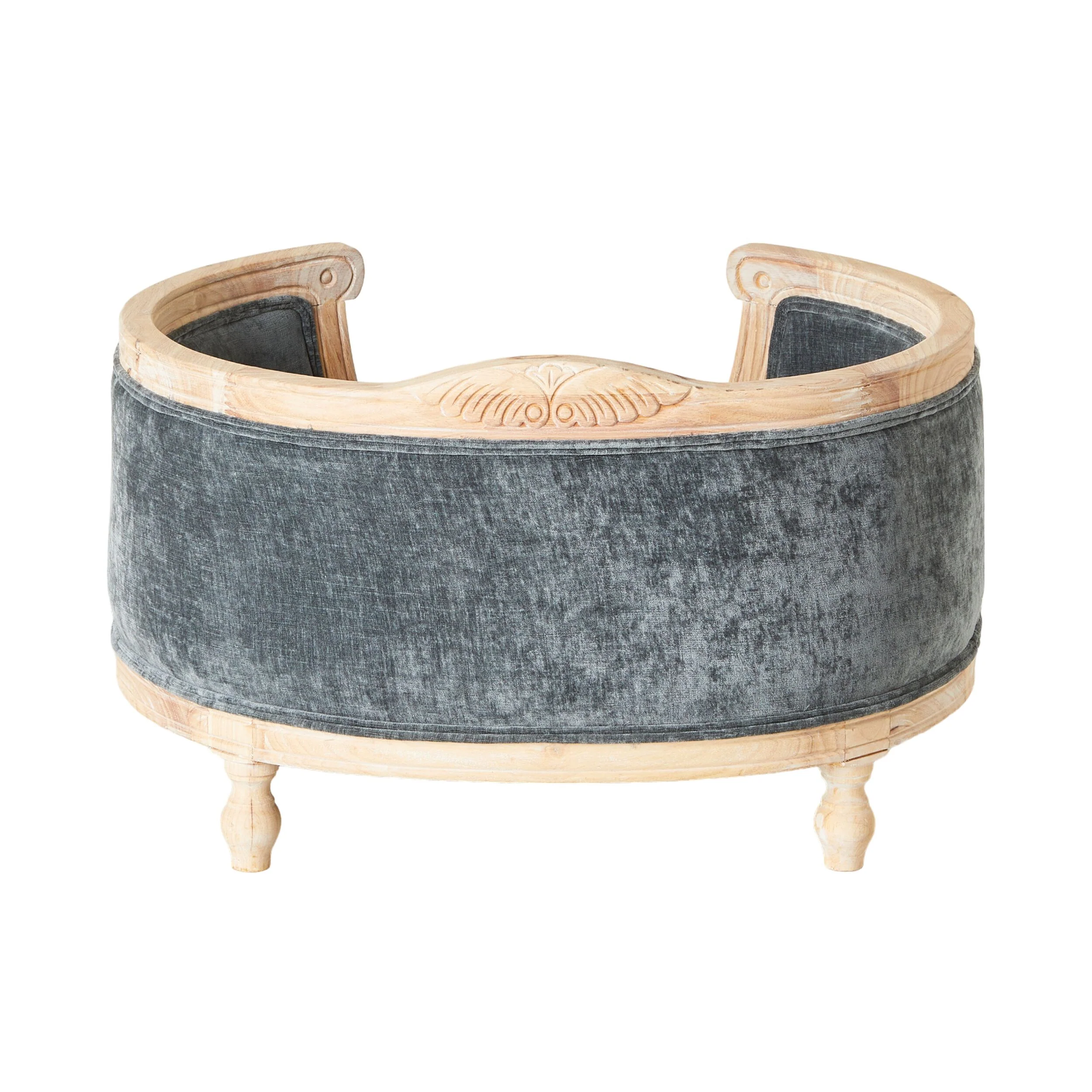 Luxe Dog Bed Slate Blue 75x70x44cm - Image 4