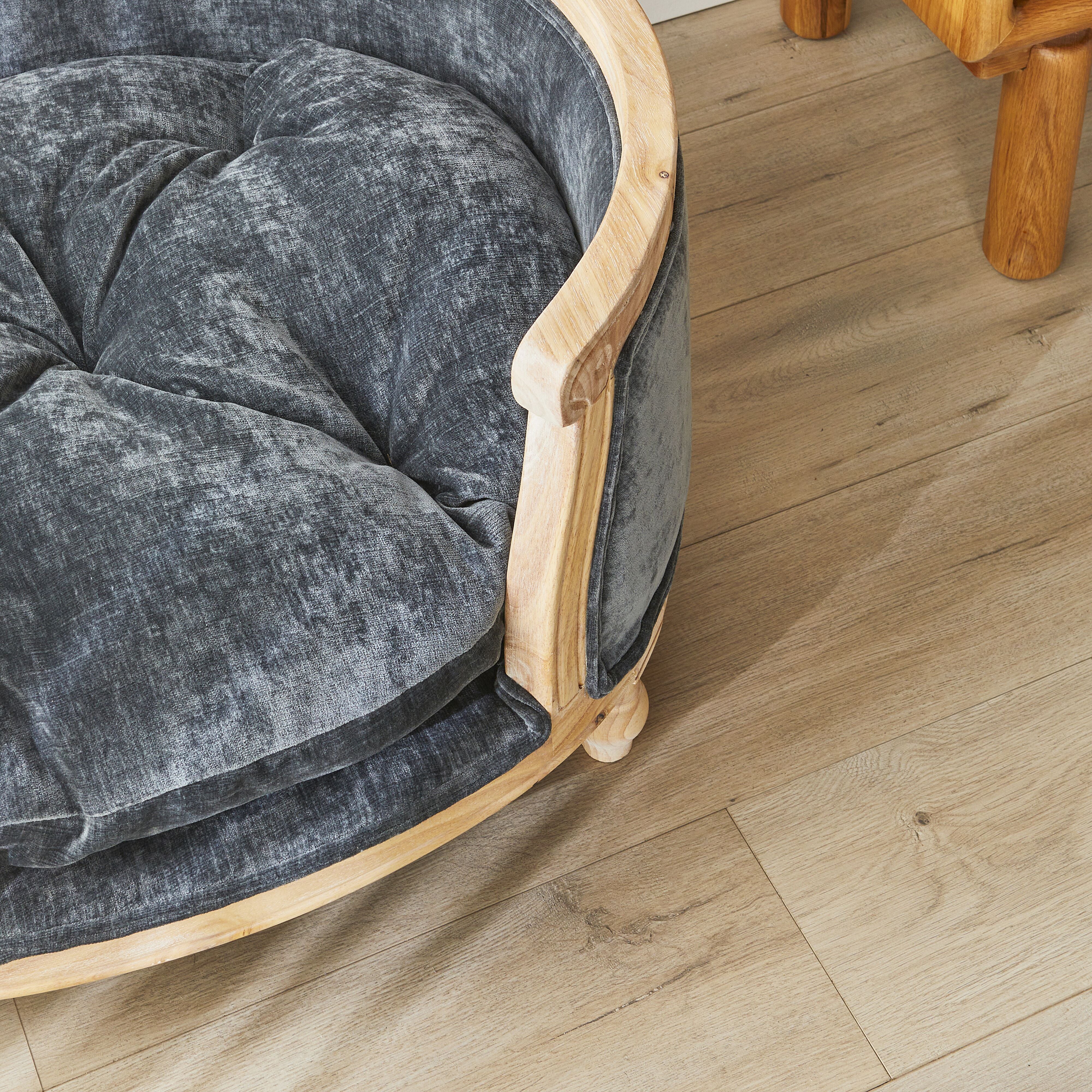 Luxe Dog Bed Slate Blue 75x70x44cm - Image 8