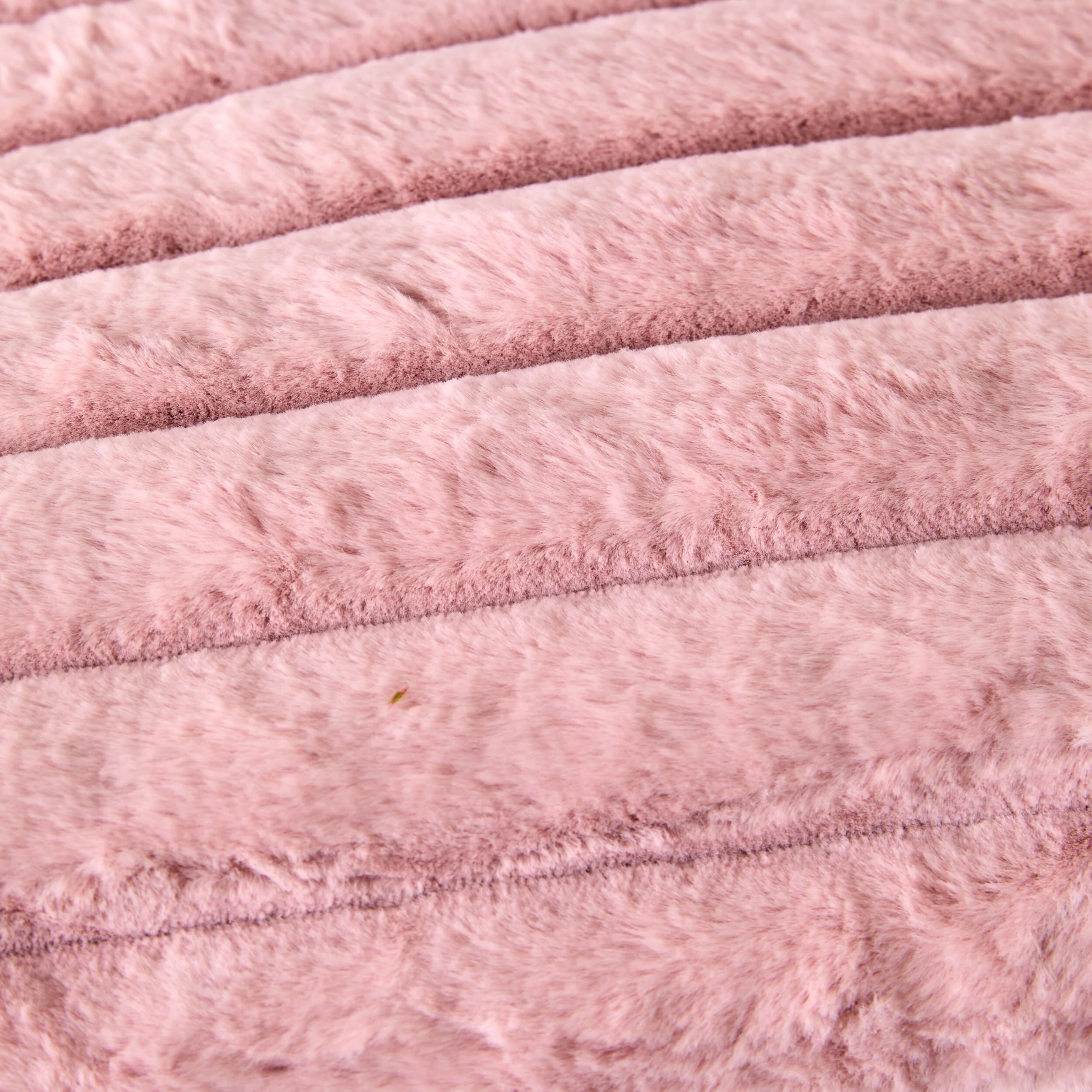 Luxe Rib Faux Fur Cushion Blush 55x35cm - Image 3
