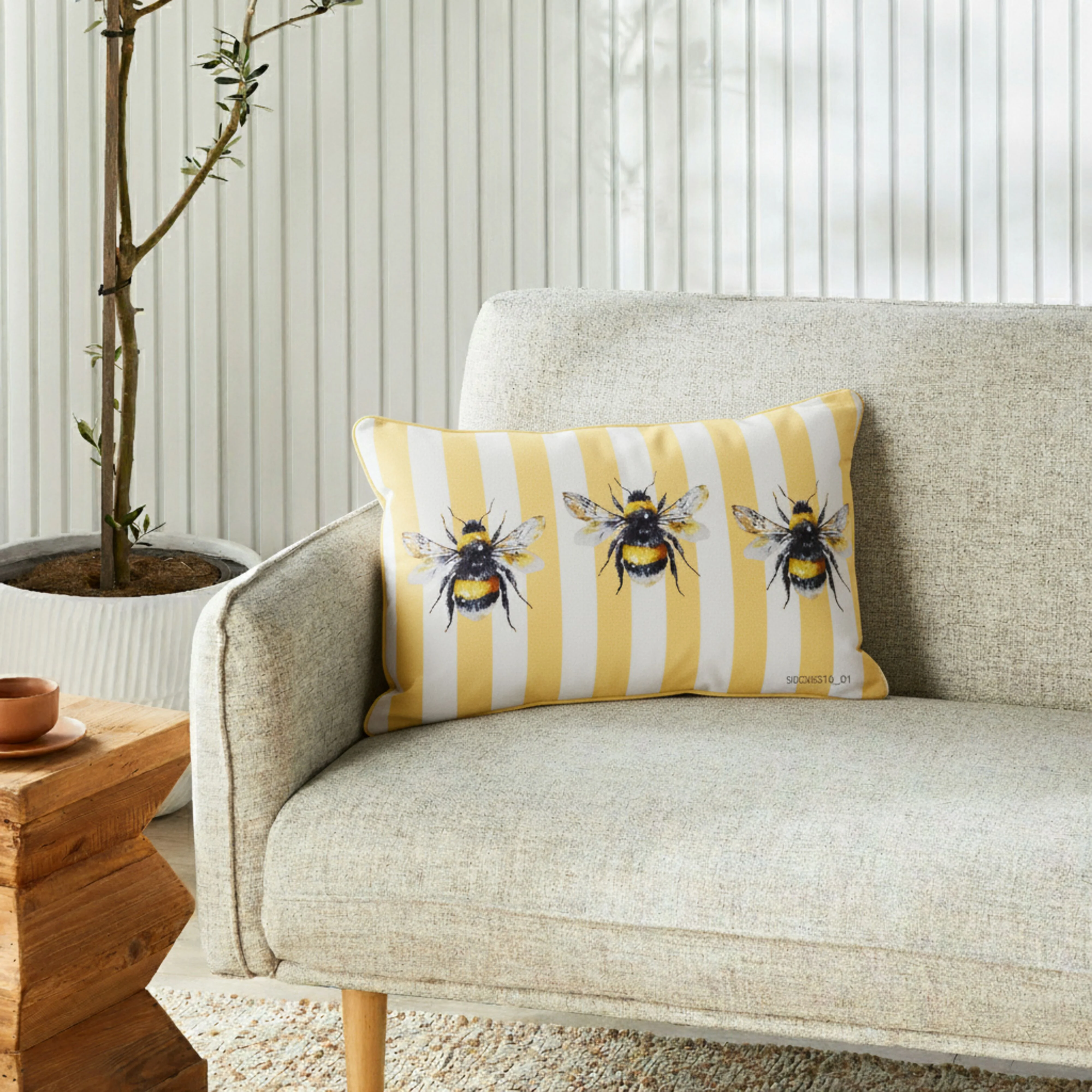 Luxe Velvet Bee Cushion 35x55cm - Image 3