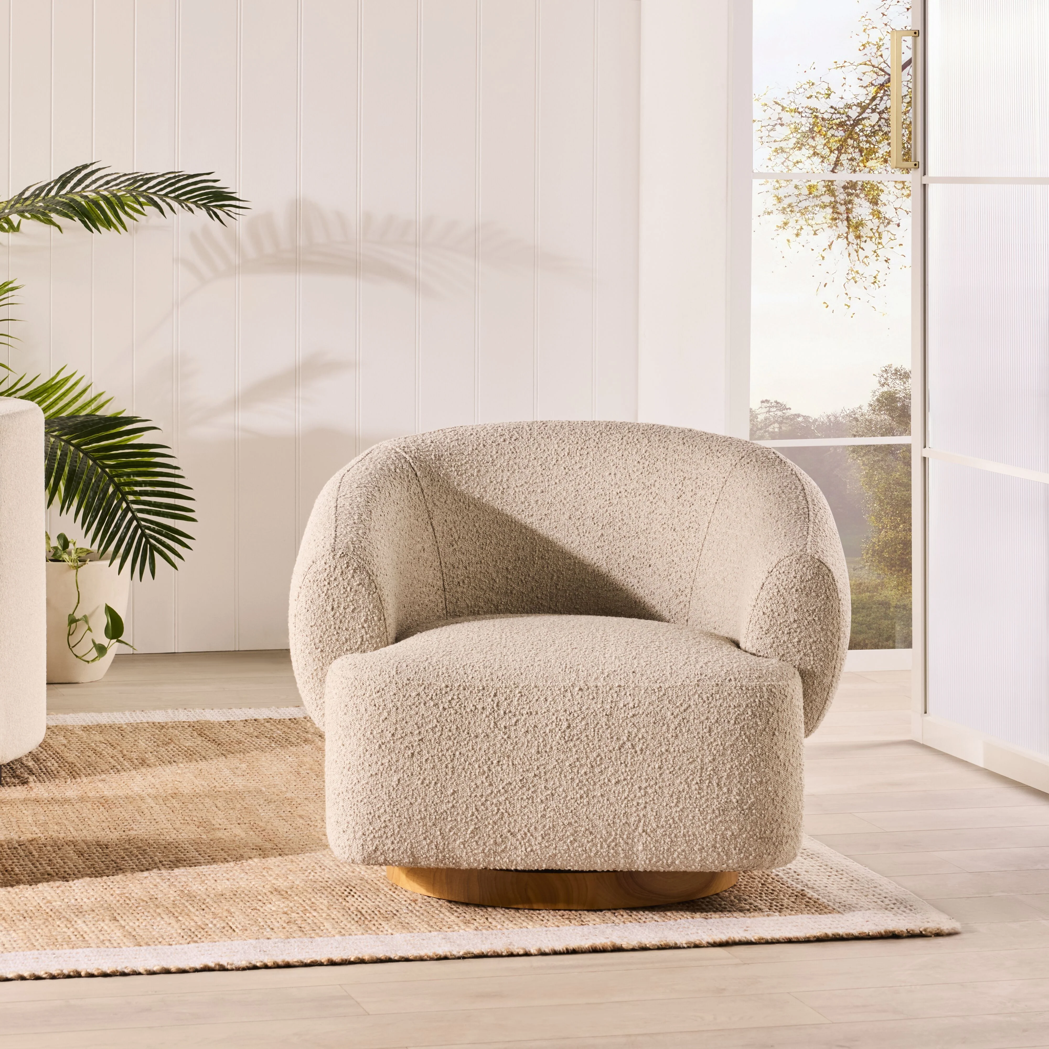 Lyra Swivel Occasional Chair Boucle Cloud Grey - Image 7