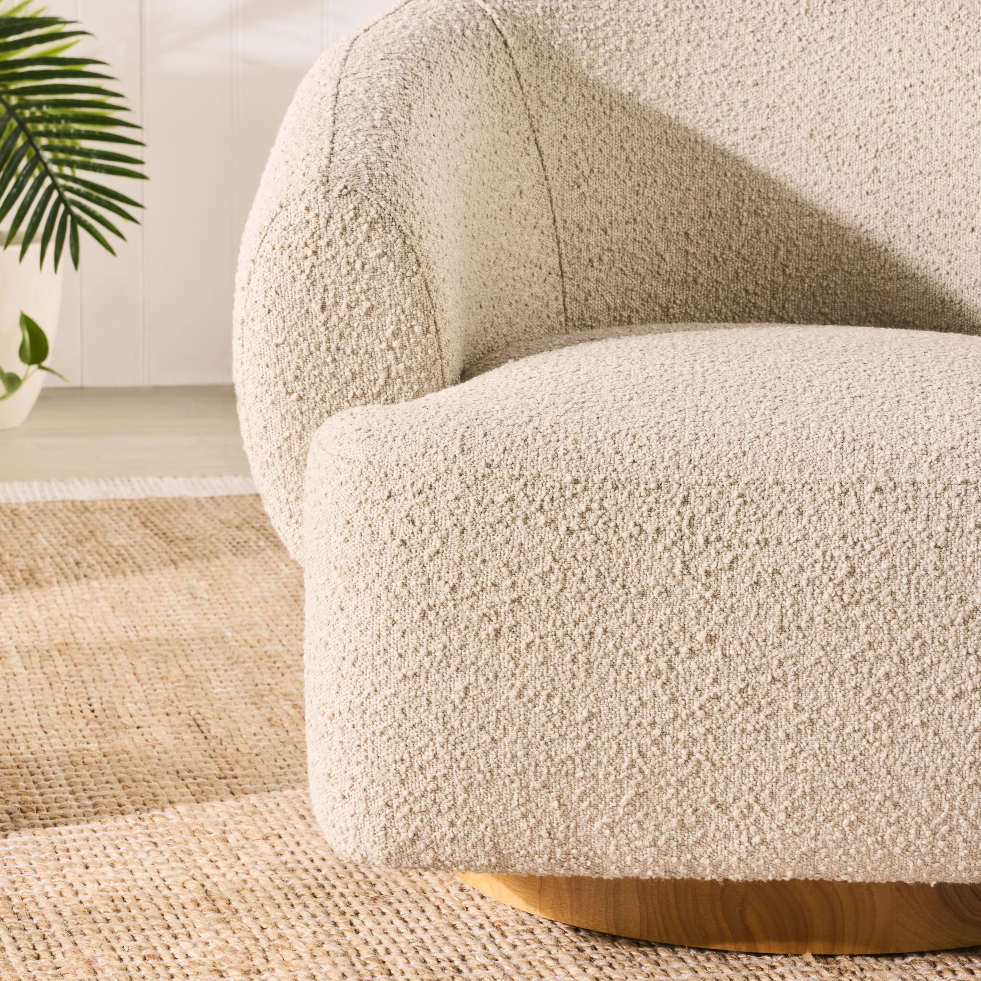 Lyra Swivel Occasional Chair Boucle Cloud Grey - Image 9
