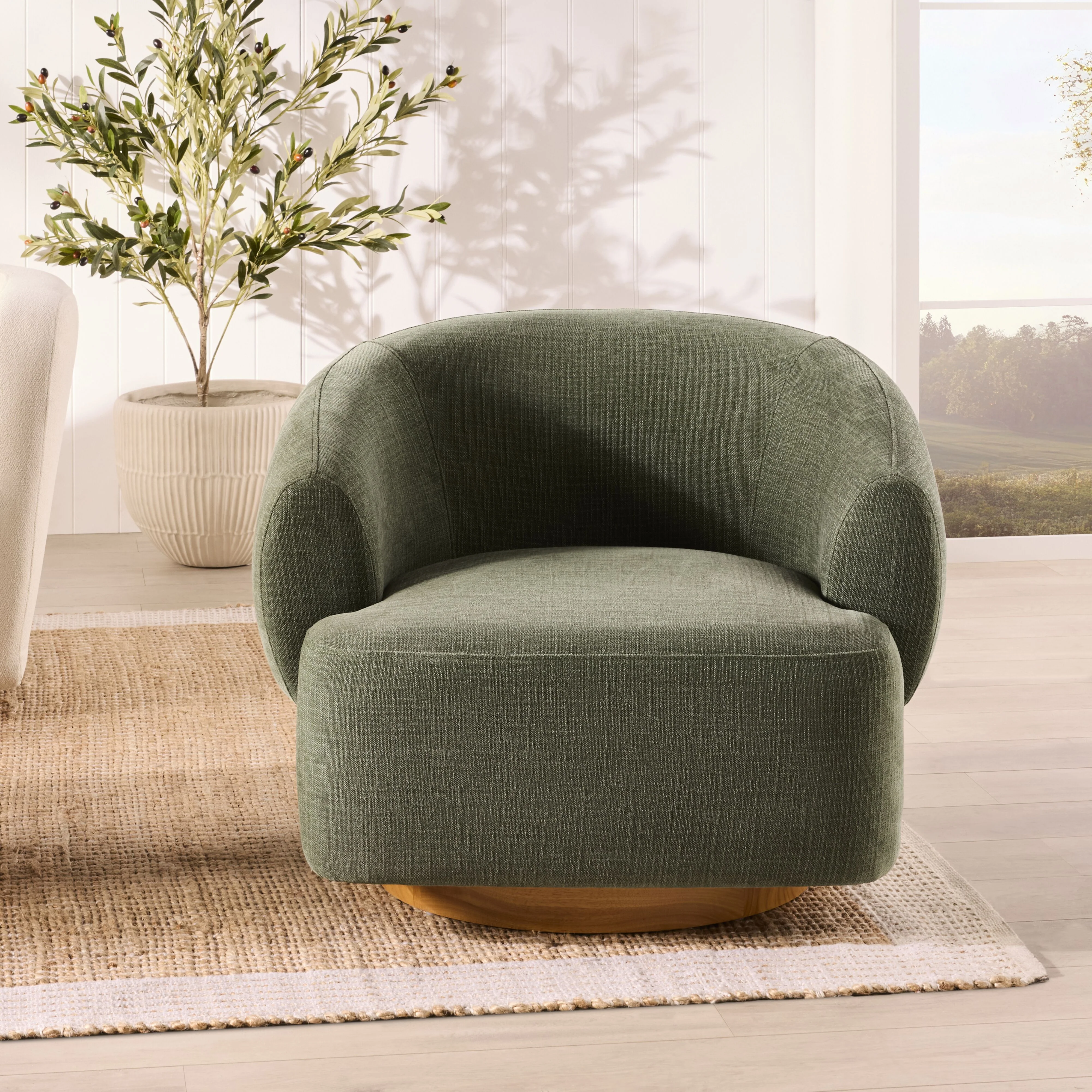 Lyra Swivel Occasional Chair Solace Moss - Image 7