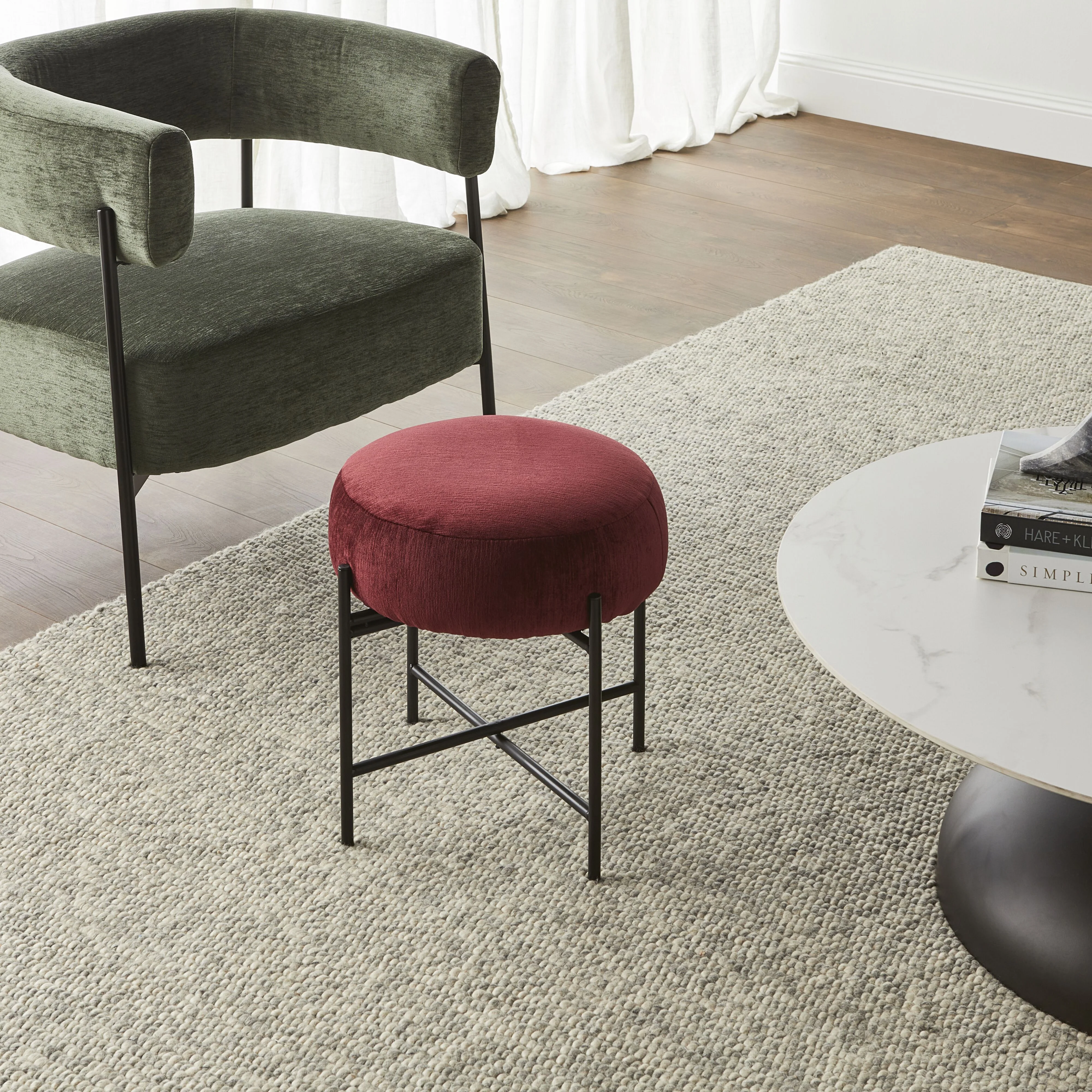 Mads Footstool Plum - Image 5