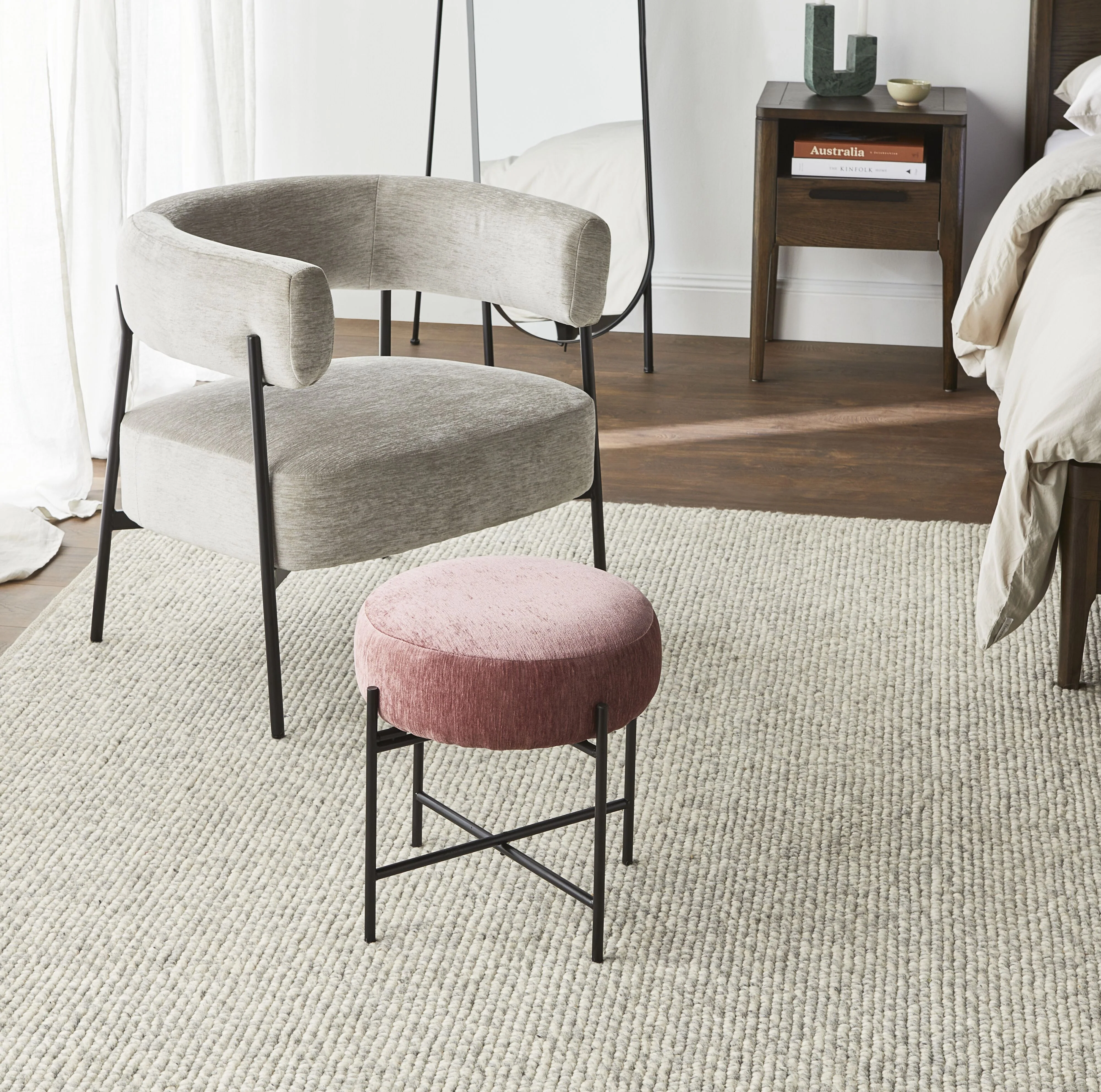 Mads Round Footstool Cascade Rose - Image 3