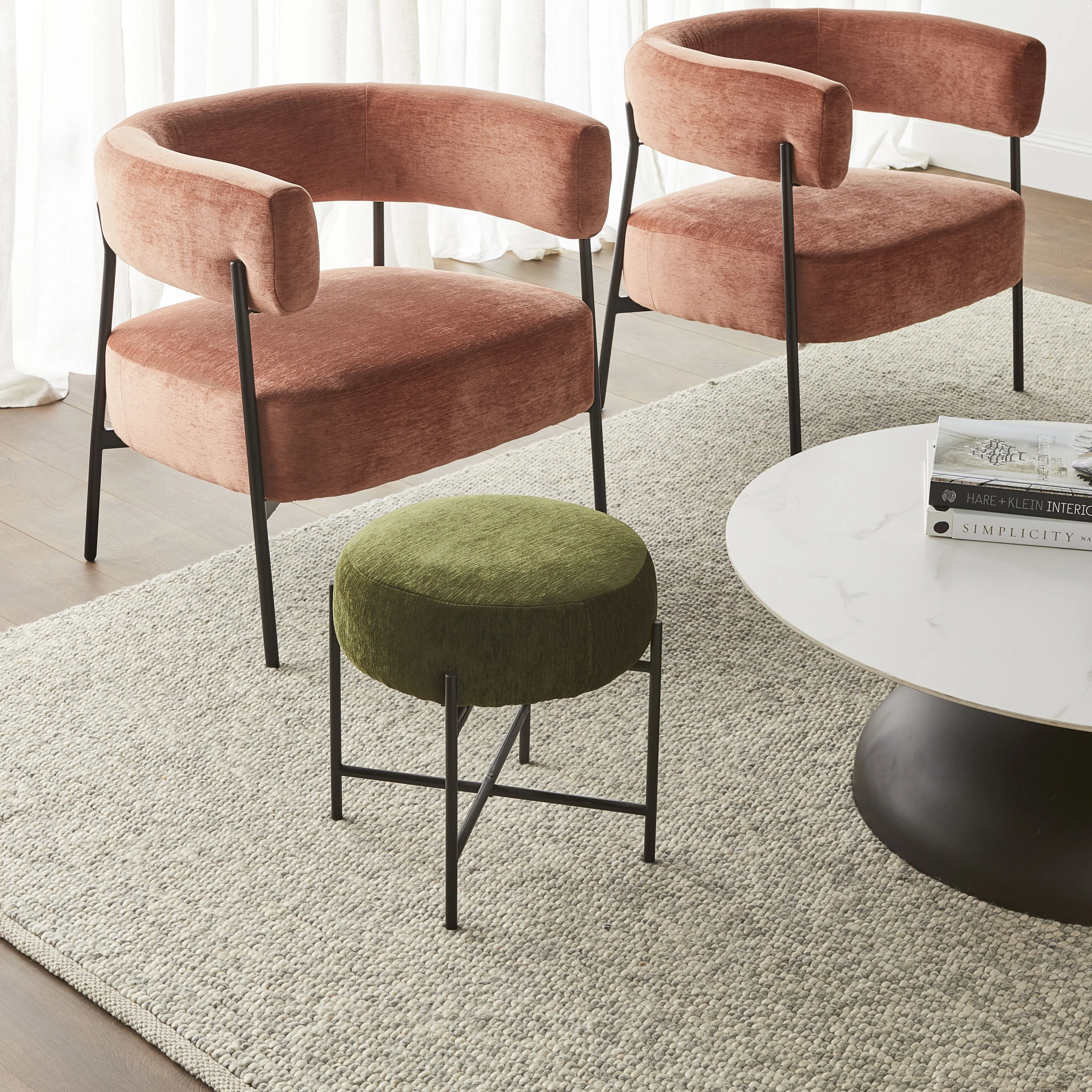 Mads Round Footstool Cascade Sage - Image 3